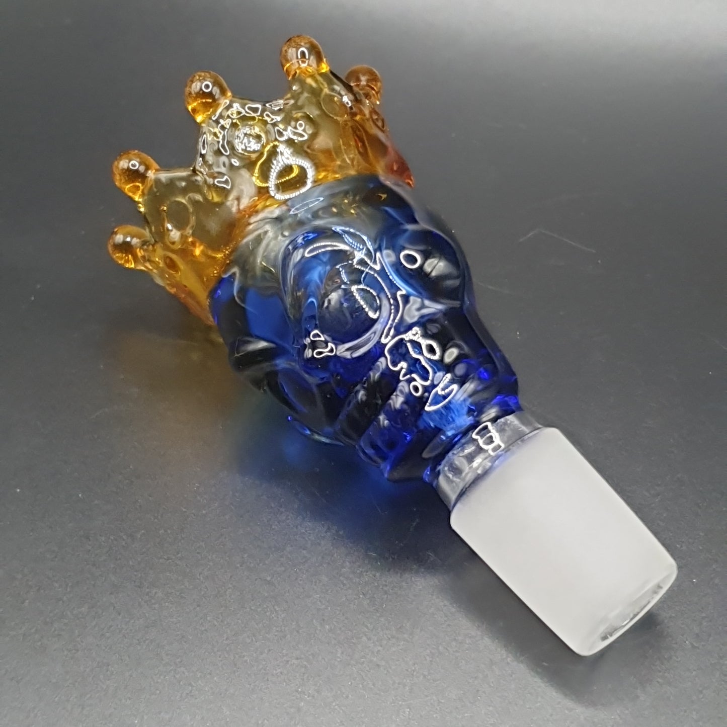 Blauwe Schedelkroonkom - 18 mm mannelijk