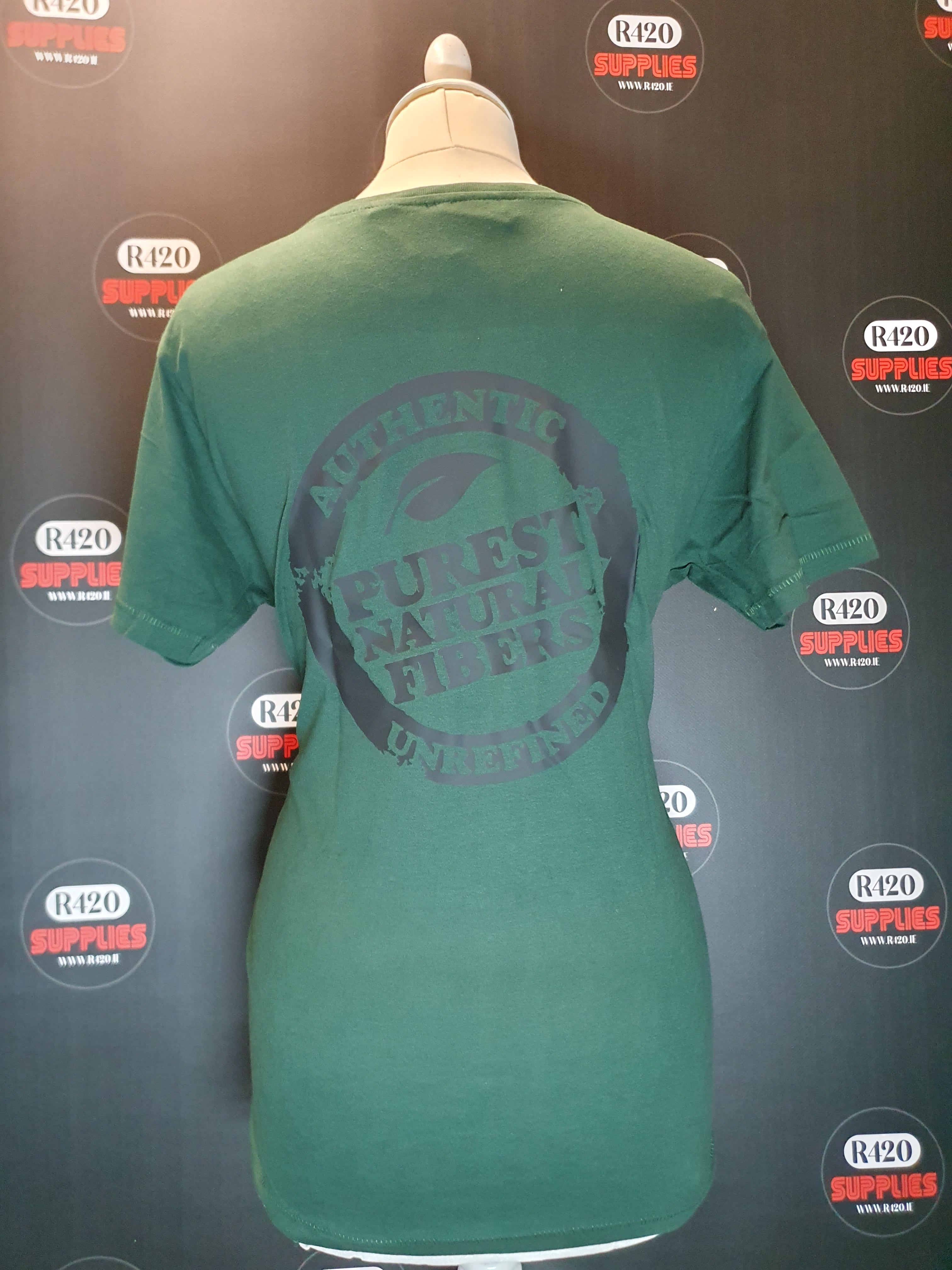RAW Mens T-shirt with Front Logo and Rear Stamp - Green