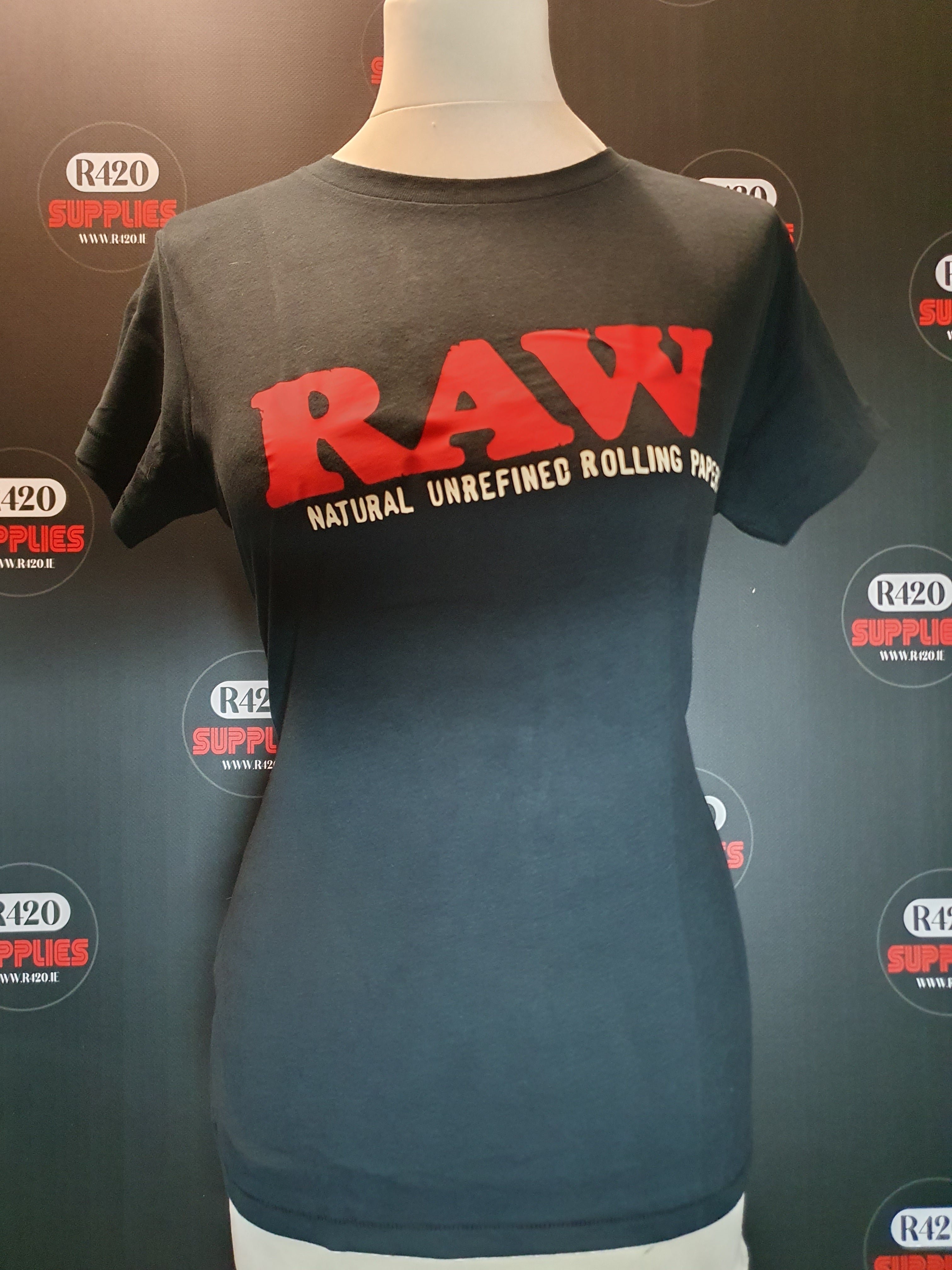 RAW Ladies T-shirt with Front Logo and Rear Stamp - Black