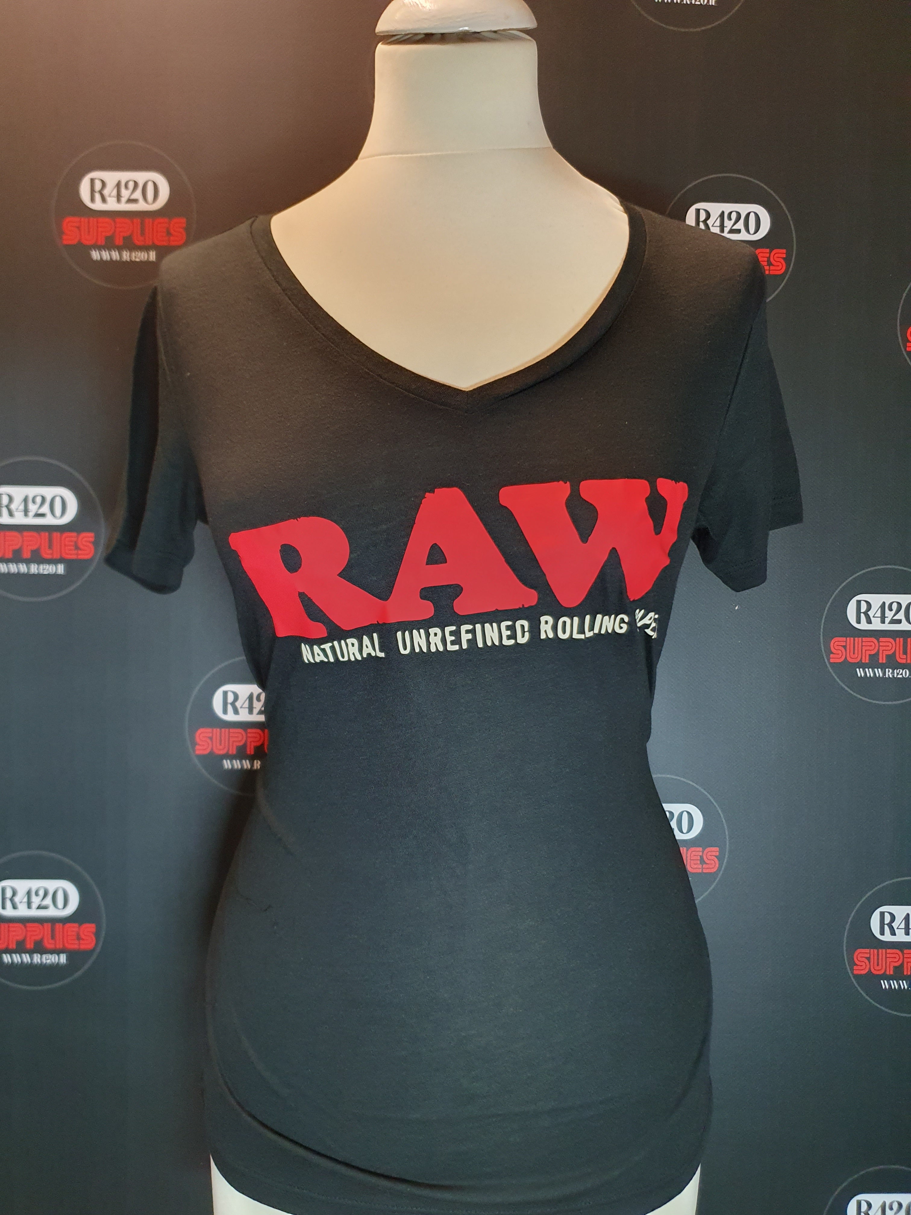 RAW Ladies V Neck T-shirt - Black