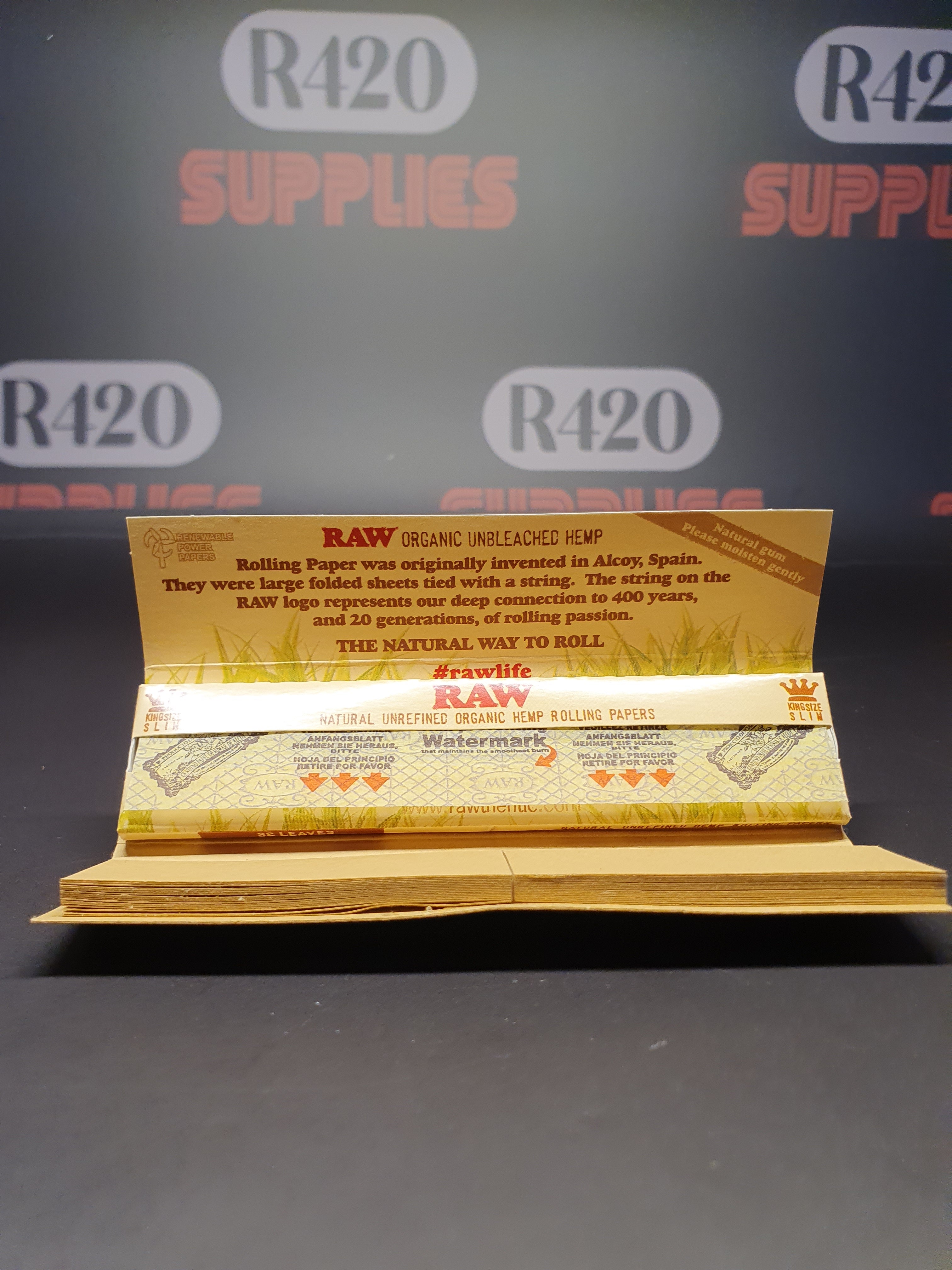 RAW Organic Hemp Connoisseur - Kingsize Slim + Tips