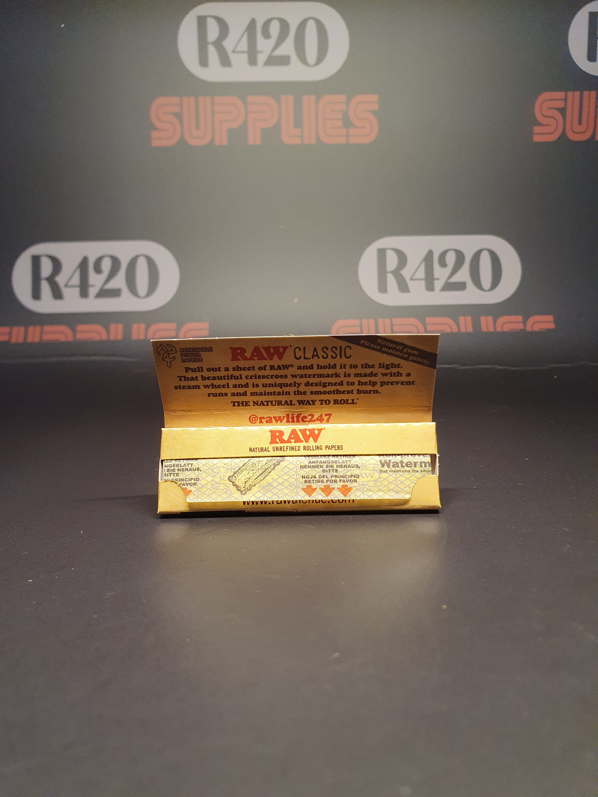 RAW Classic Single Wide - Enkel Venster - Gesneden Hoeken - 50 Bladerenv