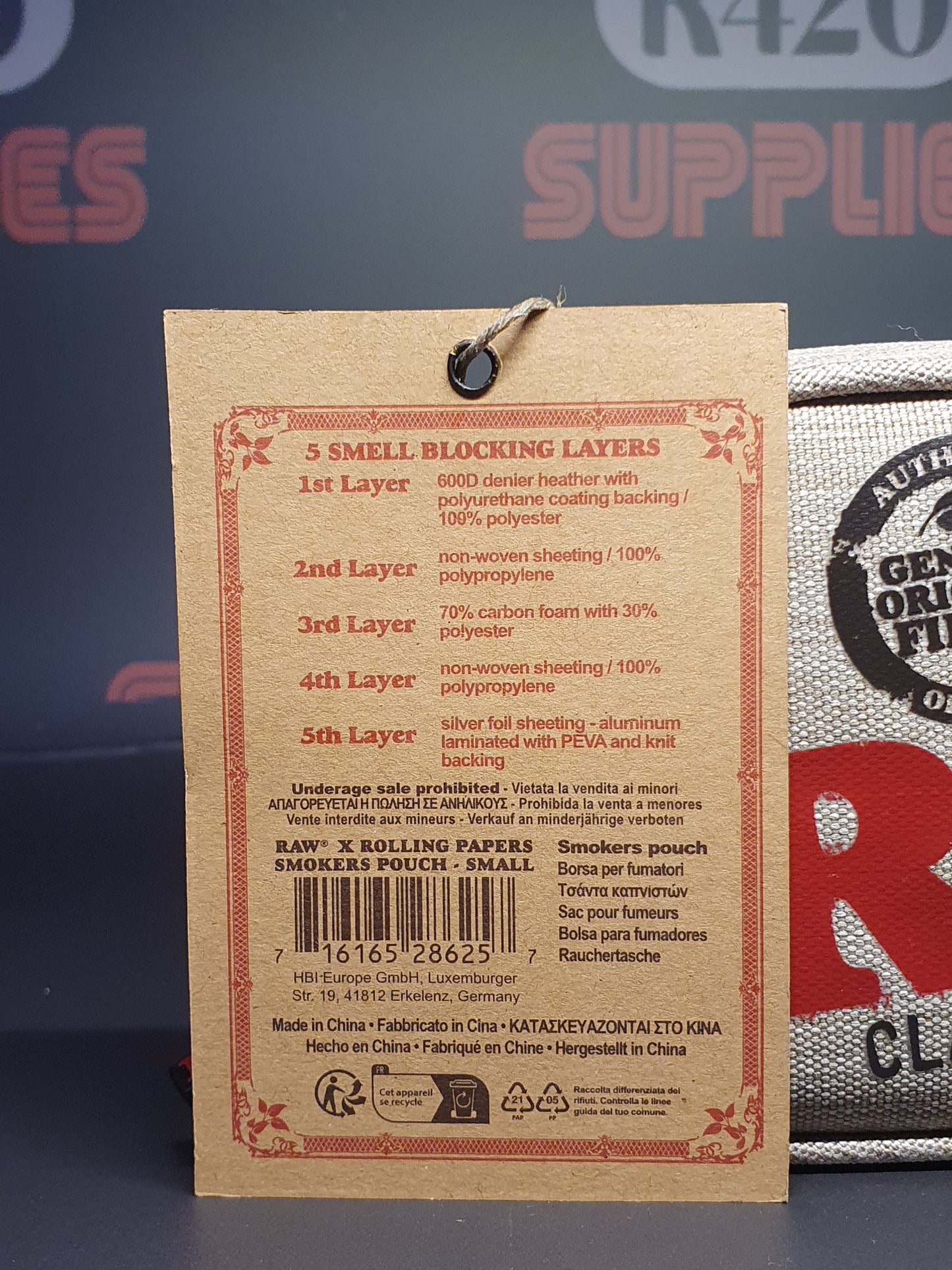 RAW Smell Proof Smoker's Pouch - Small