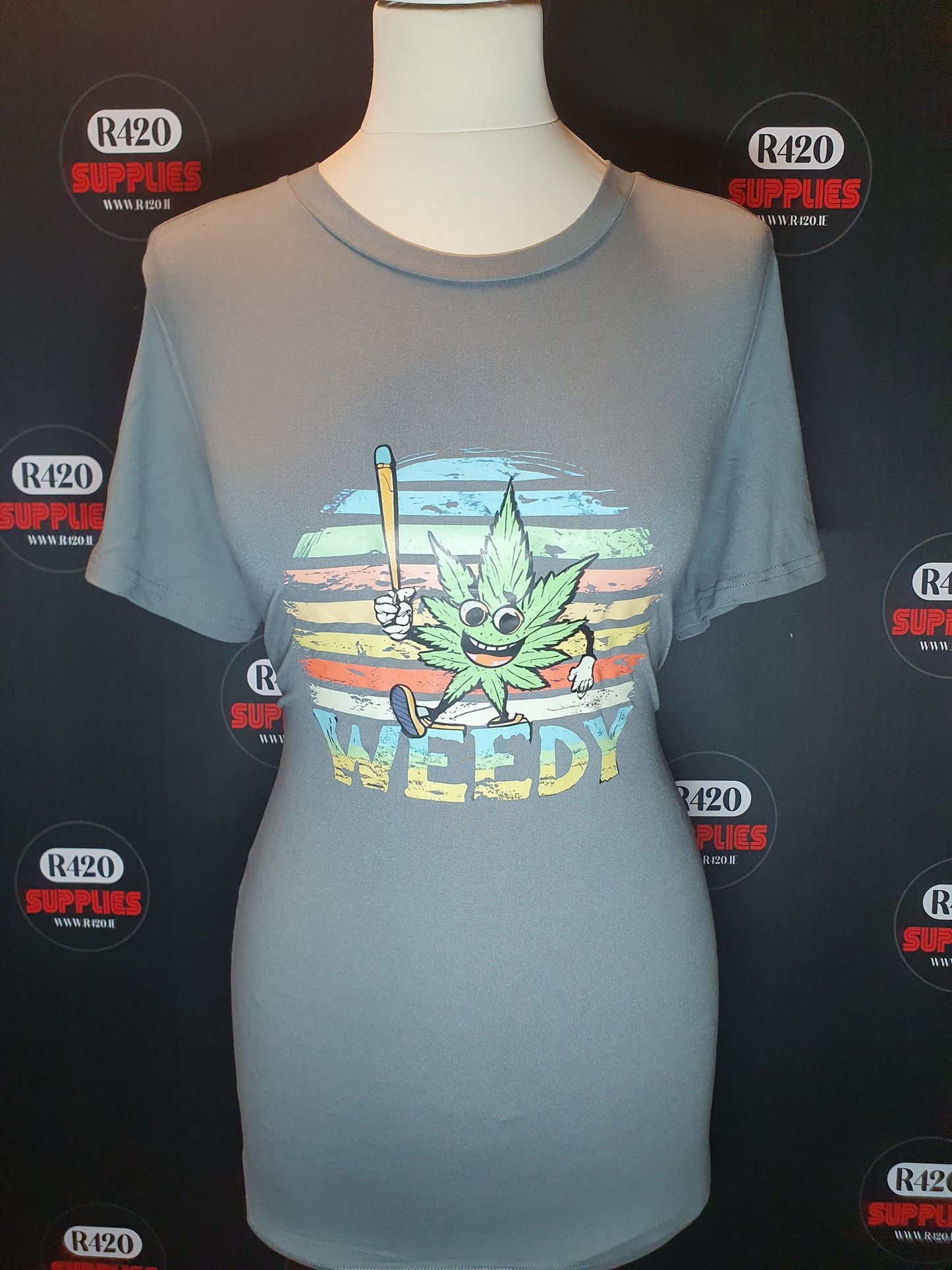 "Weedy" Cartoon Weed Leaf Printed T-Shirt