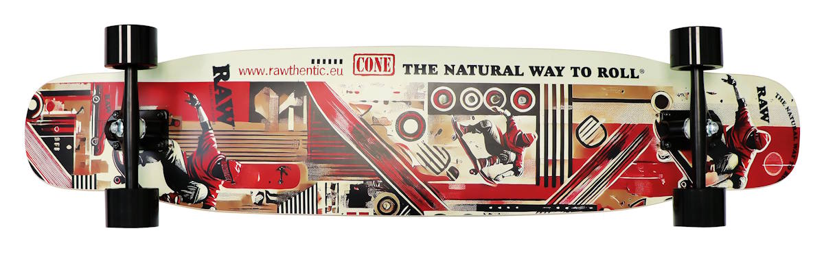 RAW® LONG BOARD – DANCER - WHEELS & GRIP TAPE – FULLY ASSEMBLED