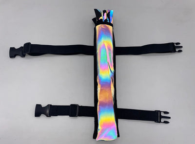 Holographic Reflective Fan Holders – Adjustable Strap | Rave & Festival Fan Holsters