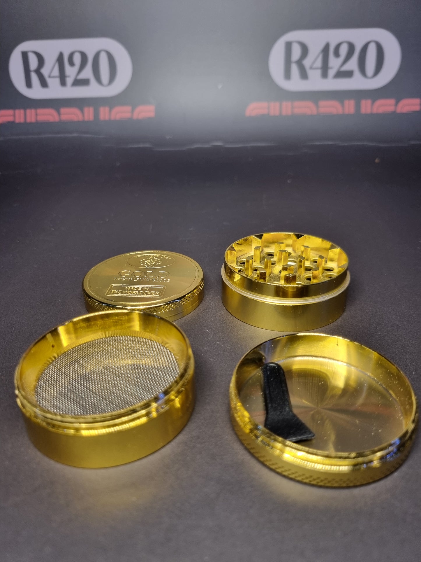Gold Metal Grinder - 50mm - 4 Part