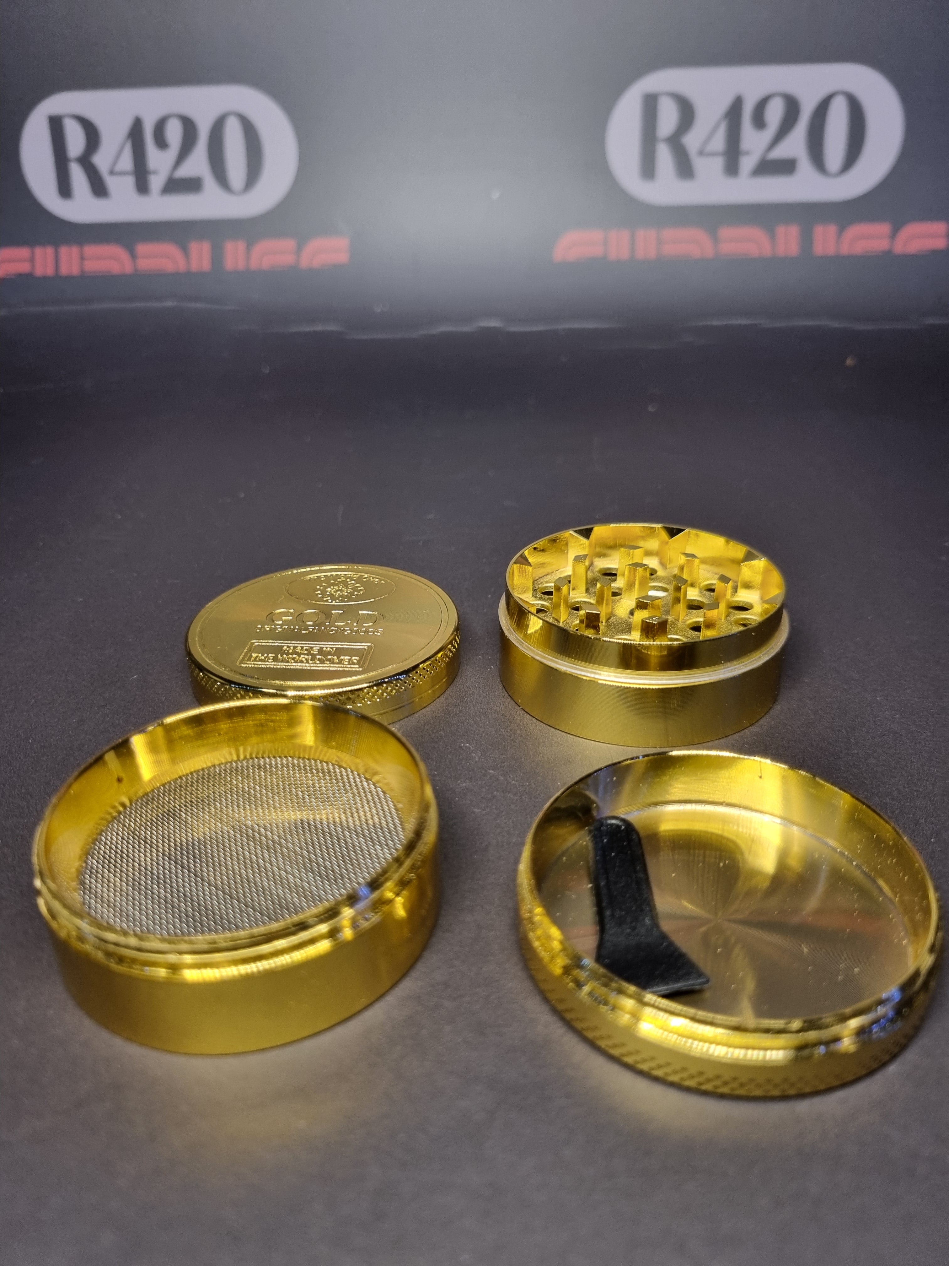 Gold Metal Grinder - 50mm - 4 Part