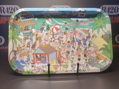 Where's Weedo? - Beach - Metal Rolling Tray 275x175mm