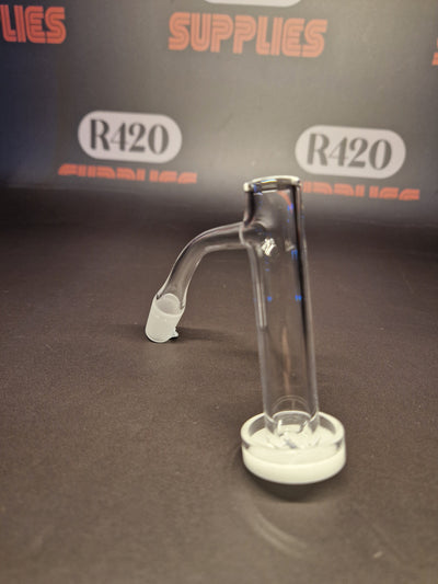Quartz Slurper- 14mm / 45° Male Fitting - Tall - White & Clear