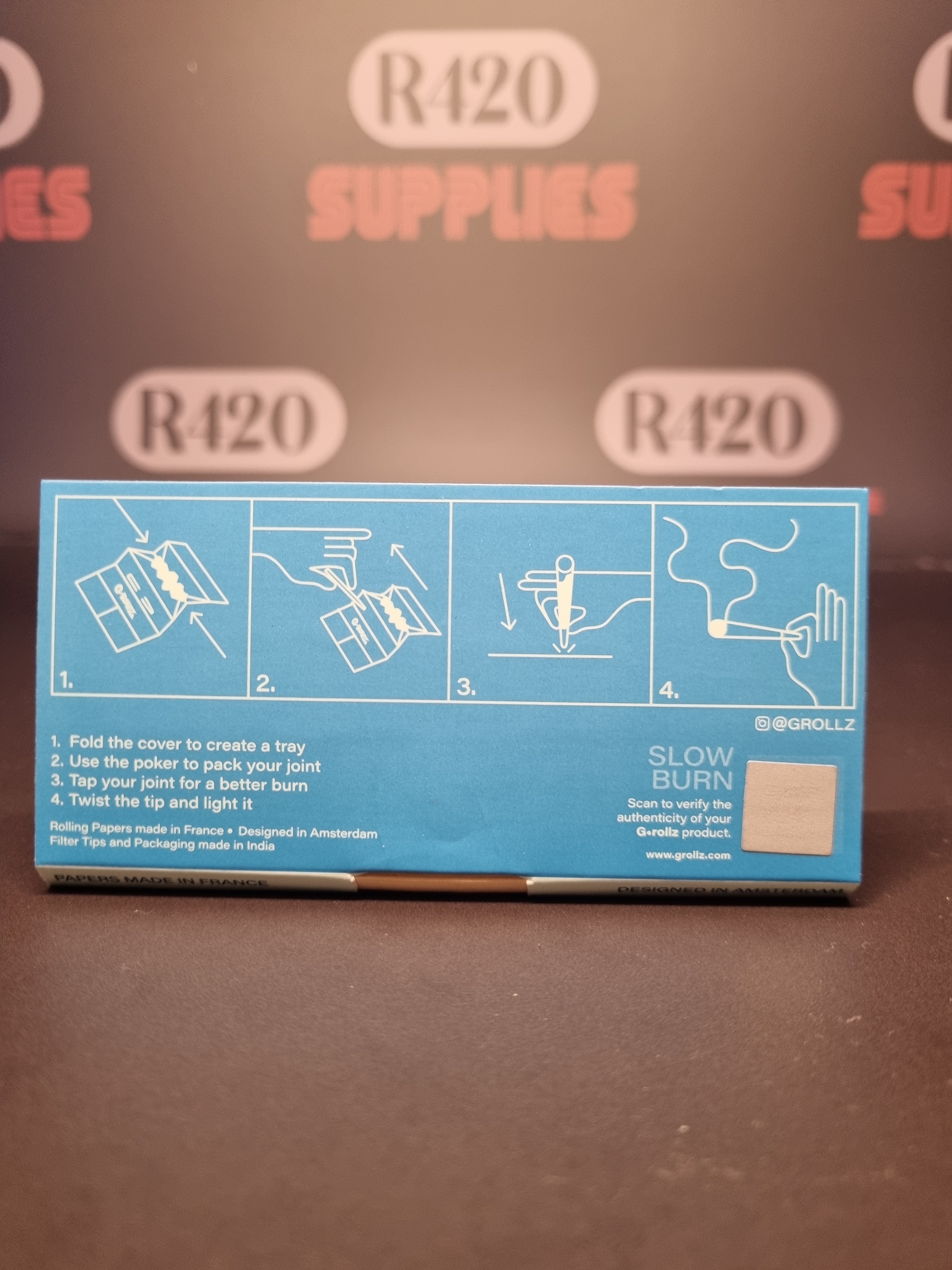 G-Rollz "Genius" Kingsize Slim, Tips, Poker & Tray (Blue)