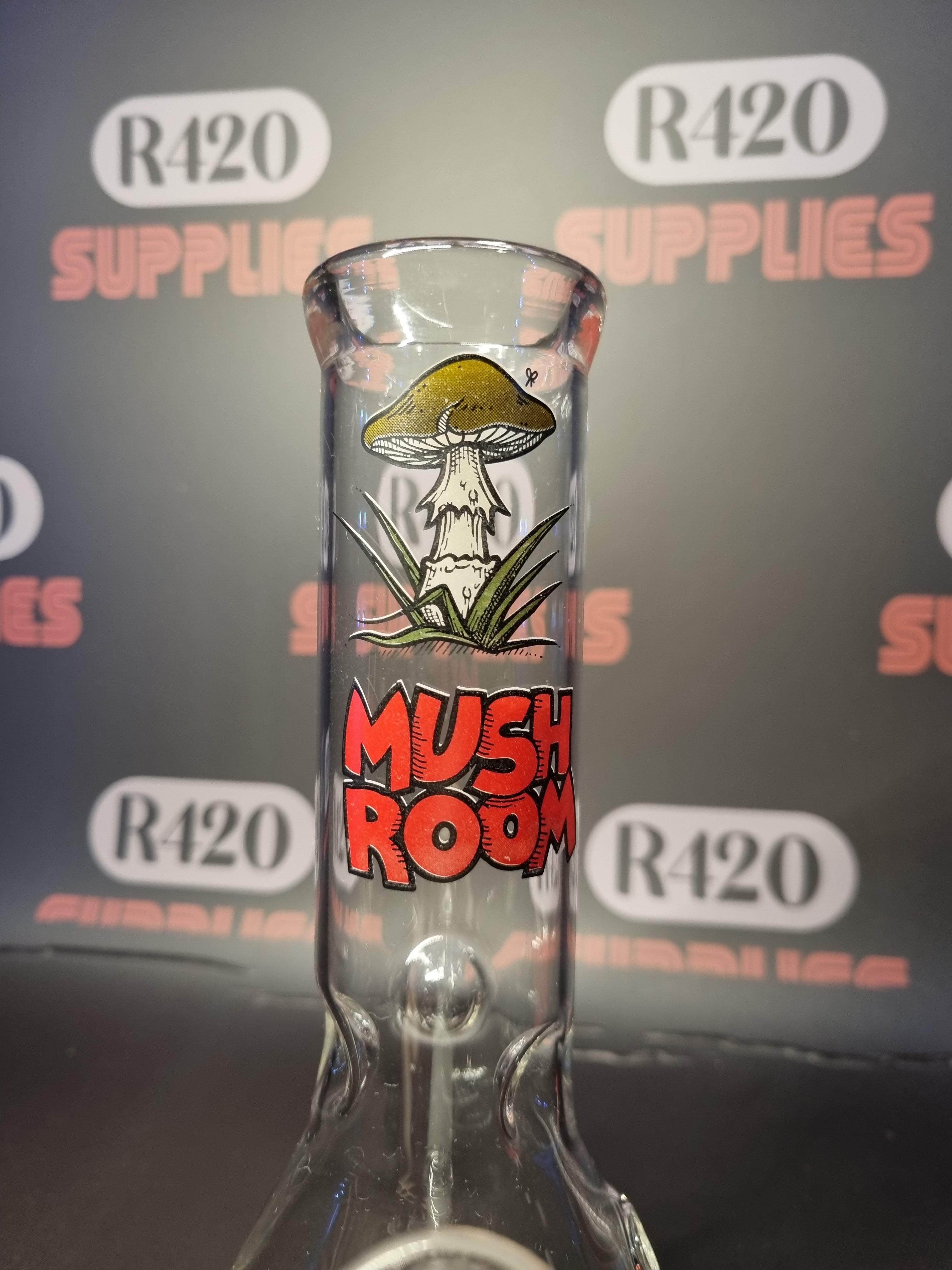 Glass Bong - Mushroom Design - 23cm