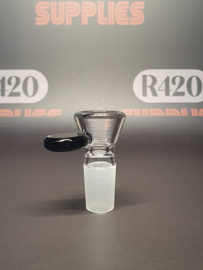 Glass Bowl - 18mm Male - Funnel Type with Coloured Pull Handle
