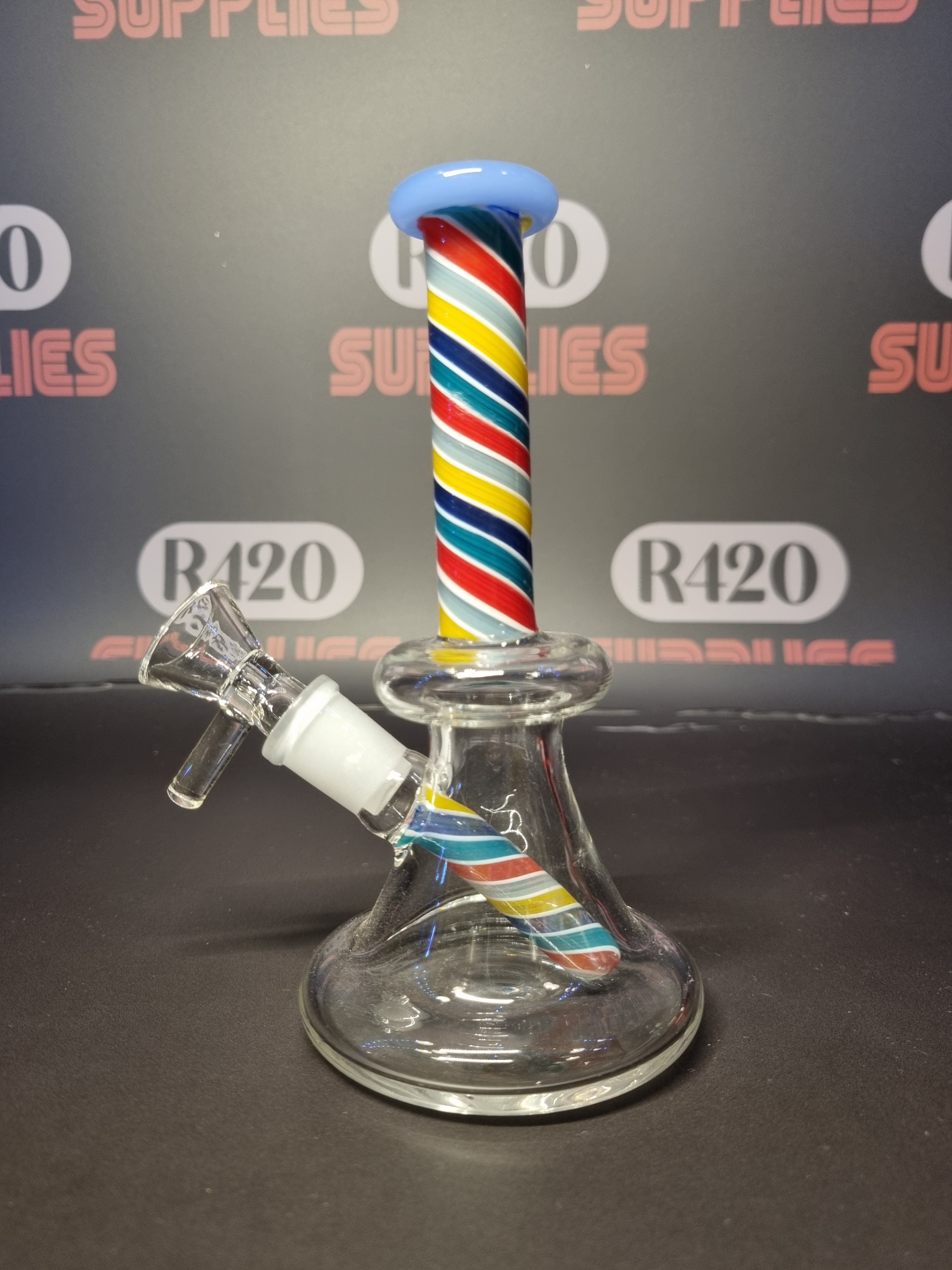 Amsterdam Limited Edition Bubbler - Multi Colour Stripes - H:16cm
