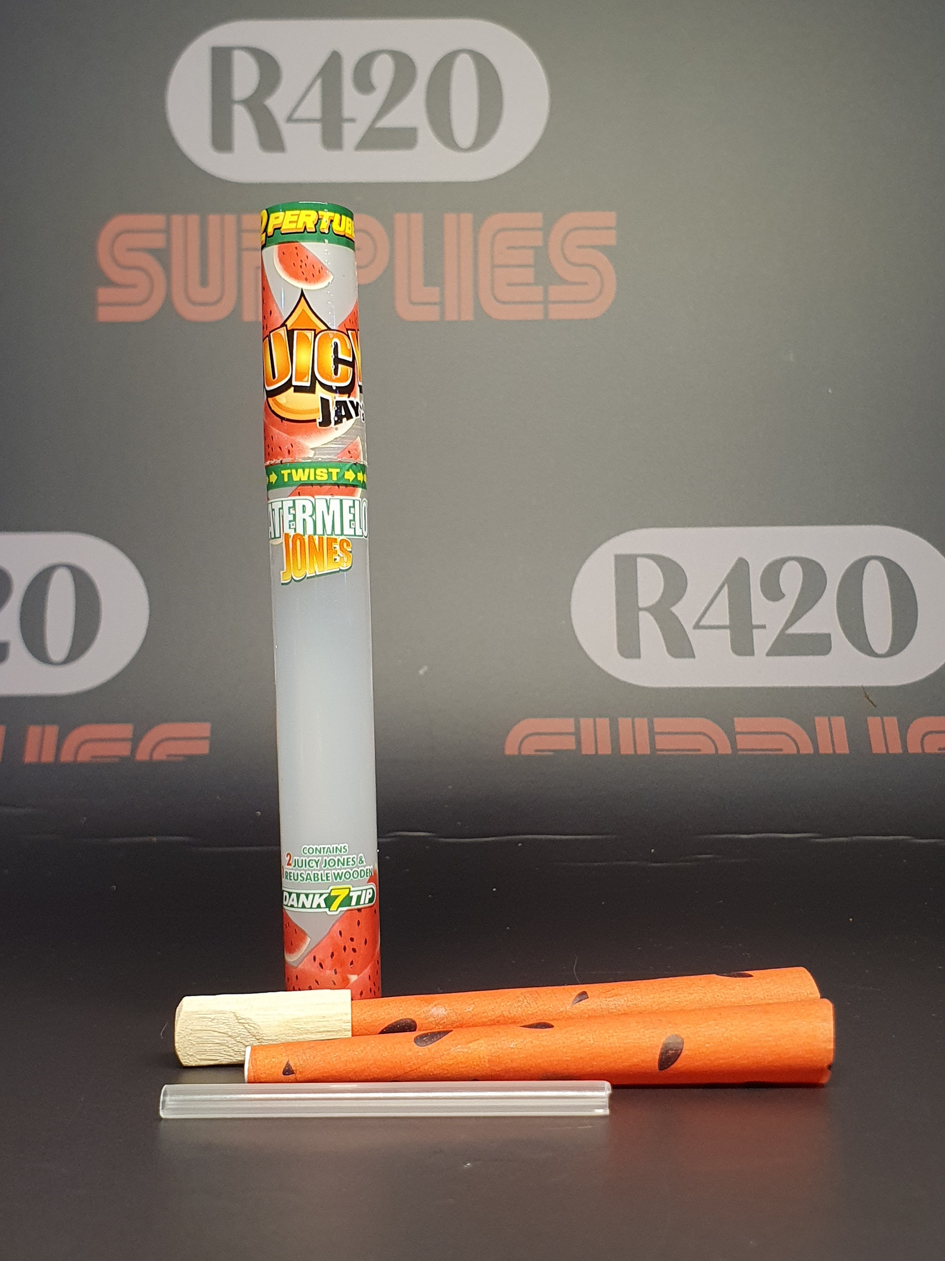 Juicy Jay's Flavoured Cones - 2 Cones & 1 Reusable Wooden Tip - Watermelon
