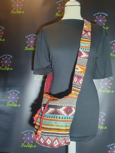 Jacquard Nepal Stijl Schoudertas – Aardetinten