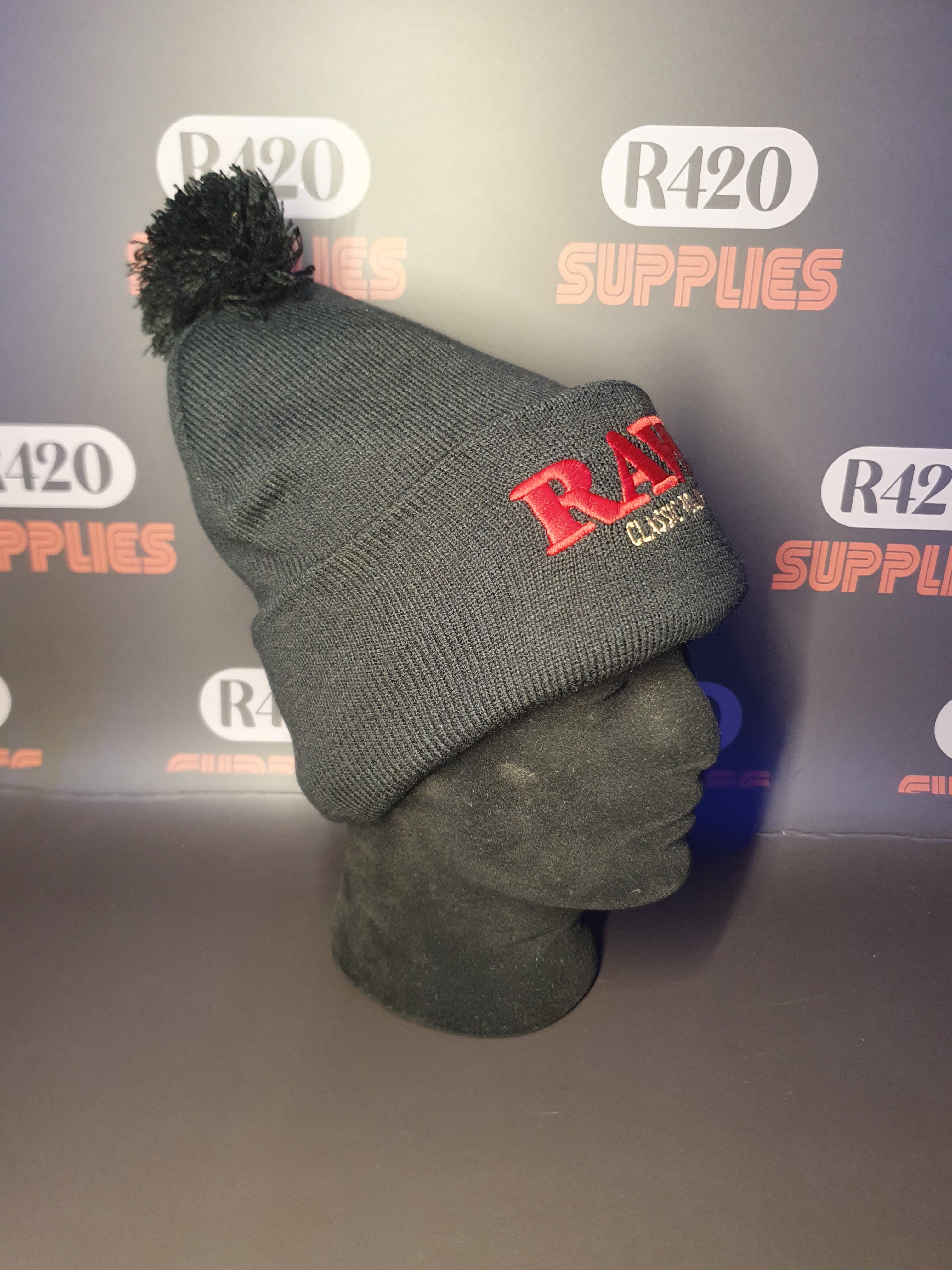 RAW X Rolling Papers Pompom Hat - Black