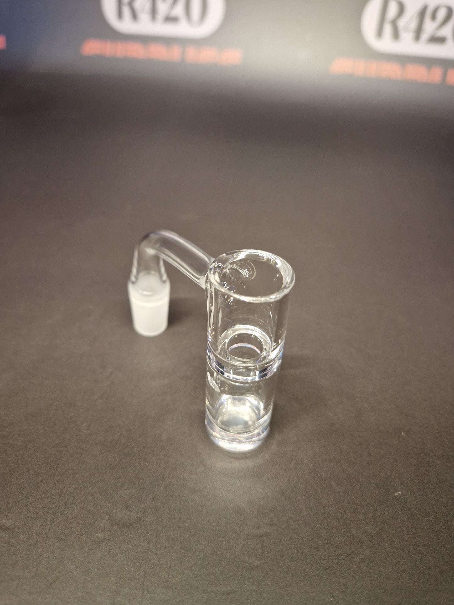 Quartz Banger - 14mm / 90° Male Fitting - Thin Flat Bottom Bucket with Autospin