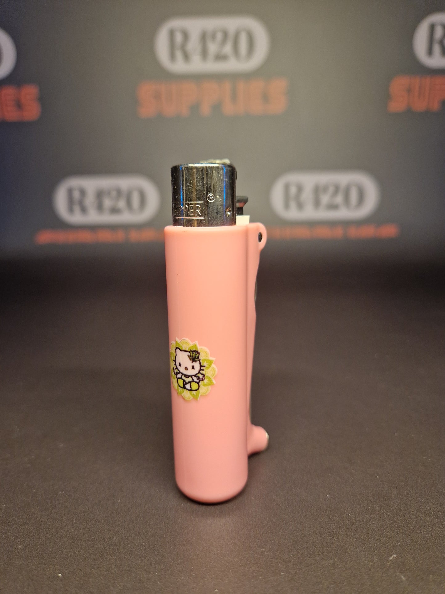 Clipper Lighter Holder - Stoner Kitty Design - Pink