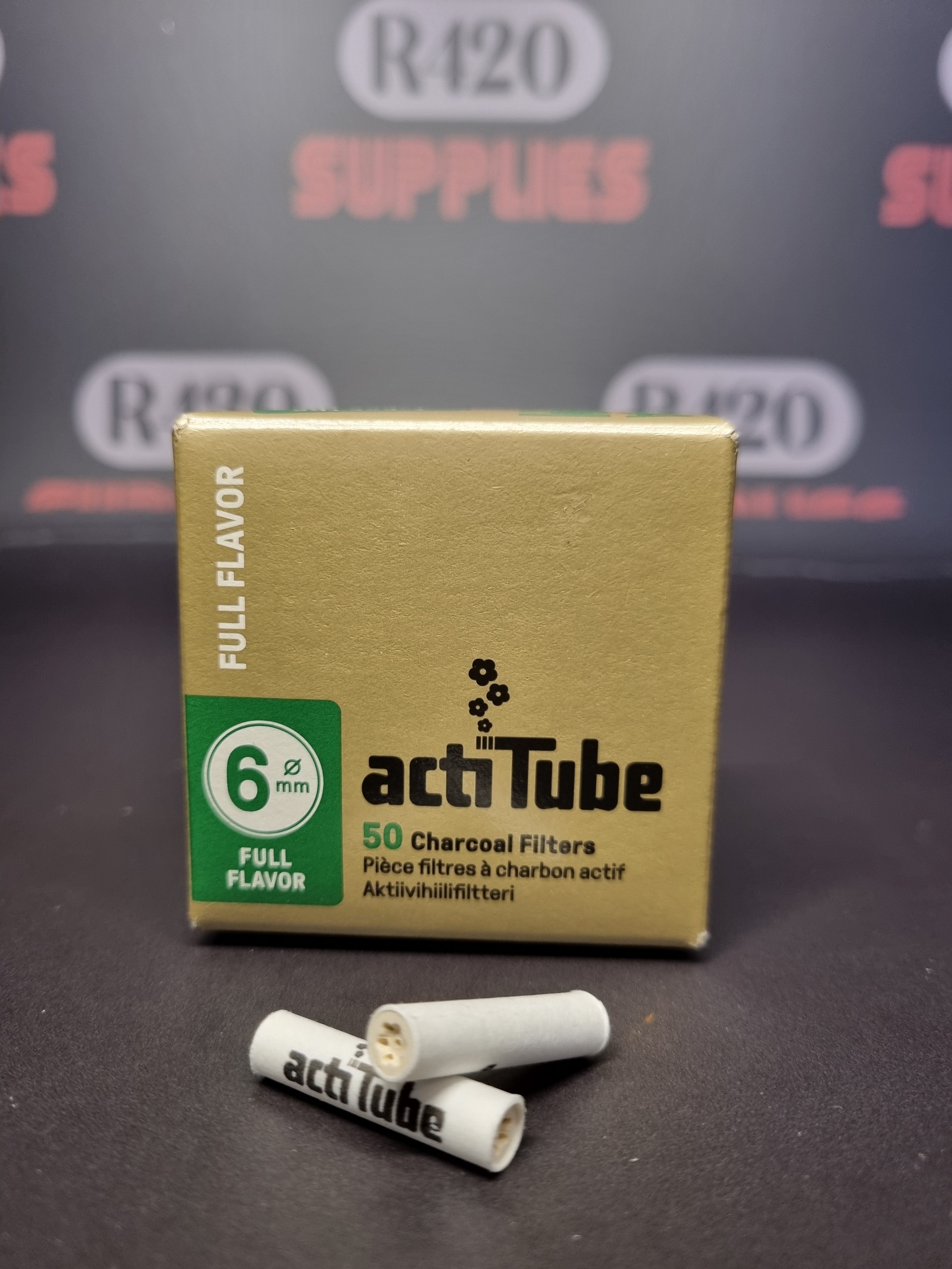 actiTube Charcoal Filters - 50 Pack - 6mm Extra Slim