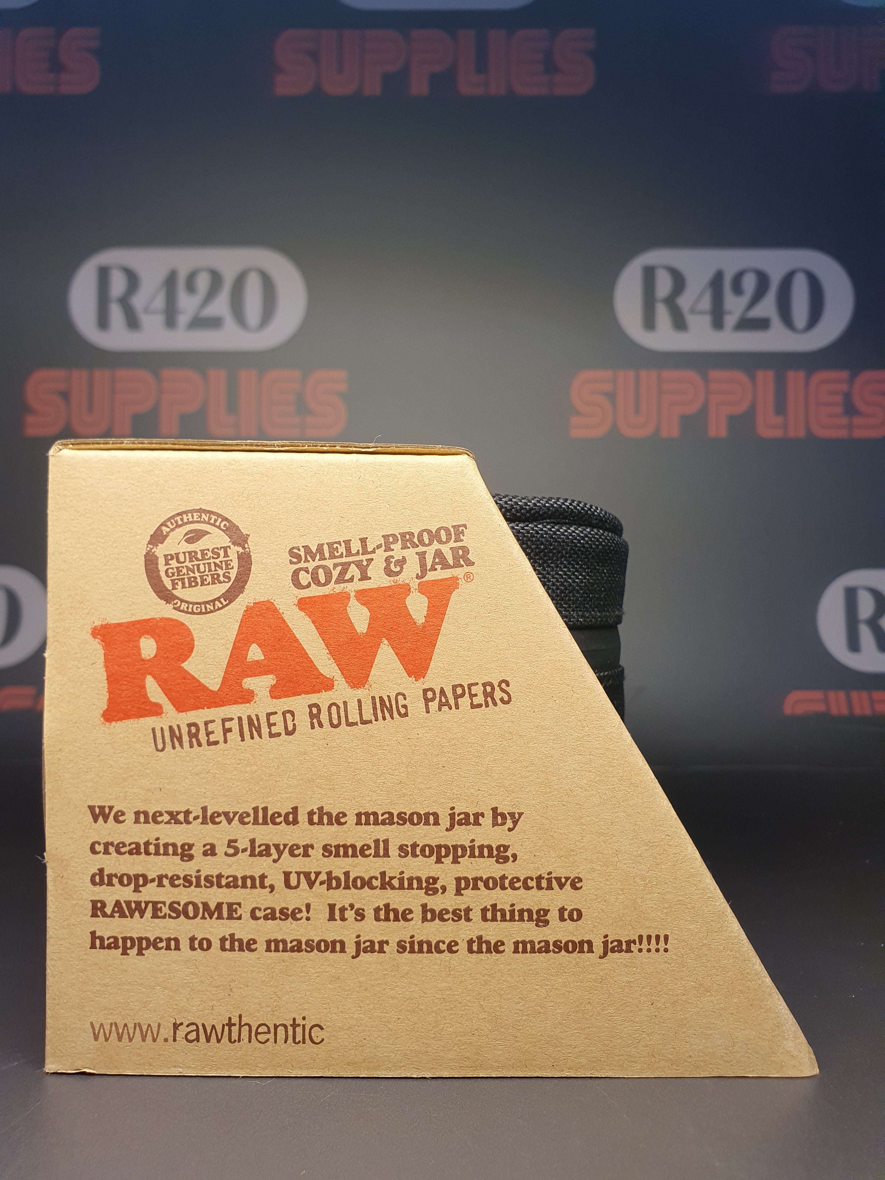 RAW Smell Proof Cosy and Mason Jar - Medium 10oz