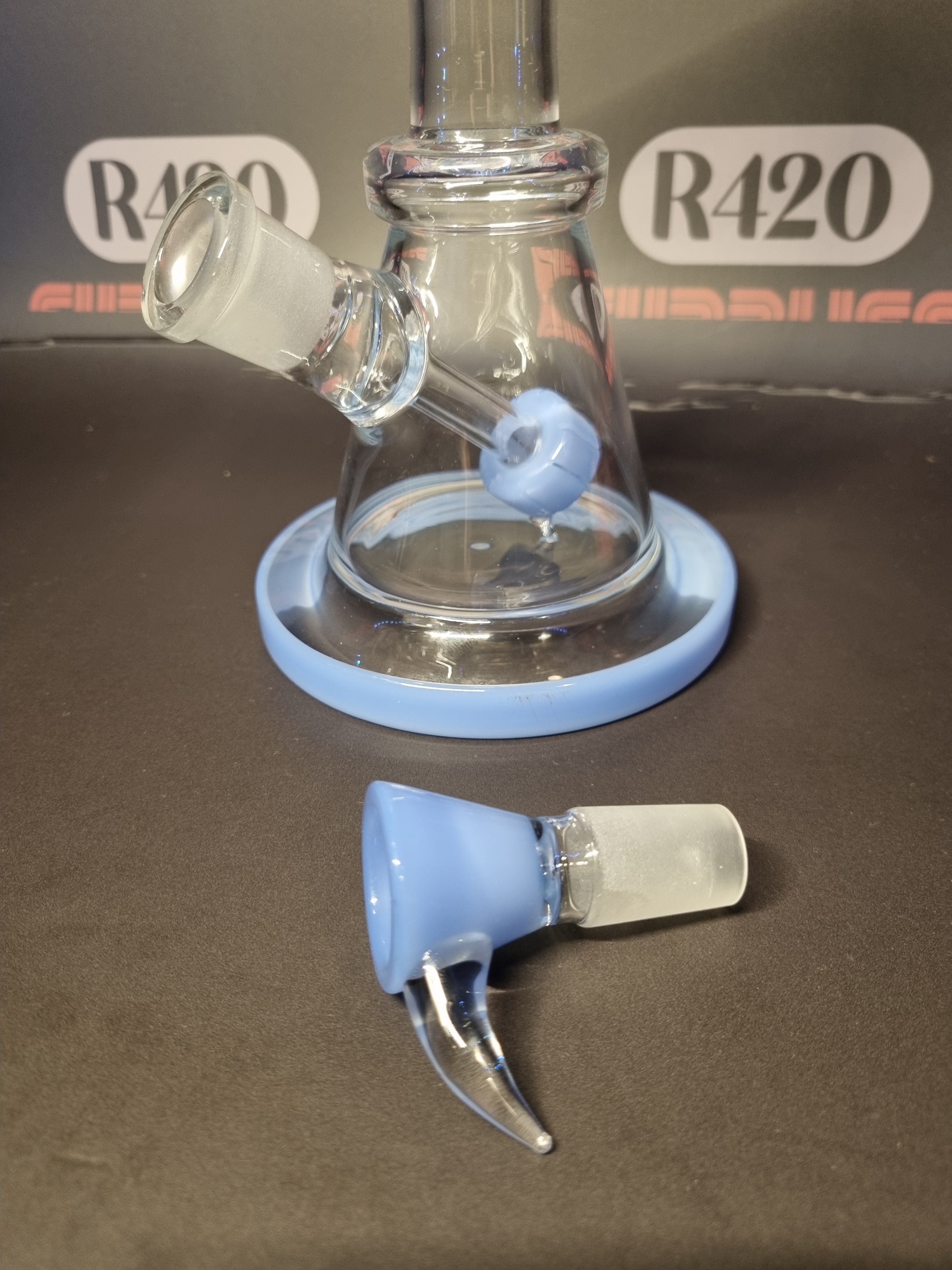 Grace Glass - Mini Beaker Style Bong -Blue - H: 21cm