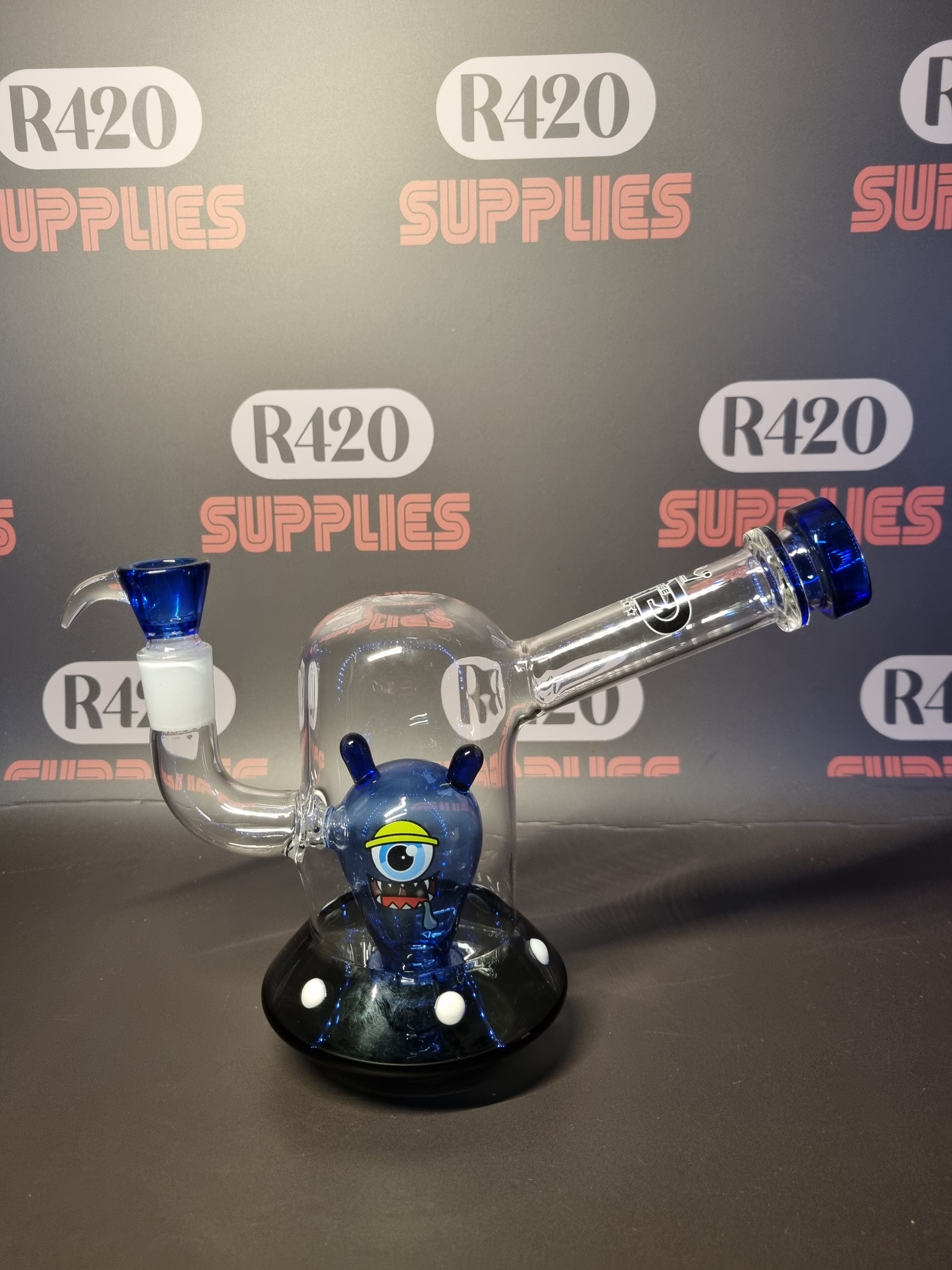 Grace Glass - Alien Spaceship Bong - Blue- H: 18cm