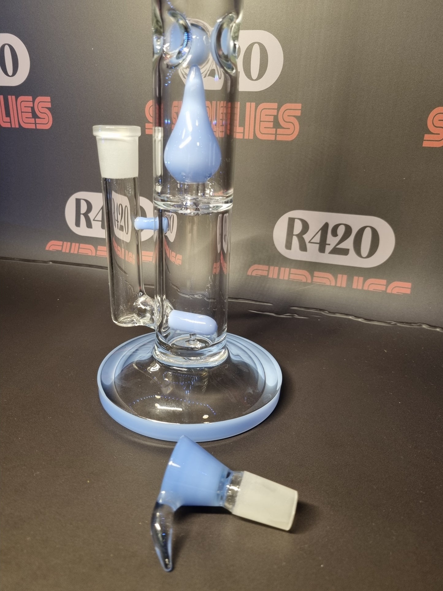 Grace Glass - Blue Barrel Bong H:41cm - 5mm Thick