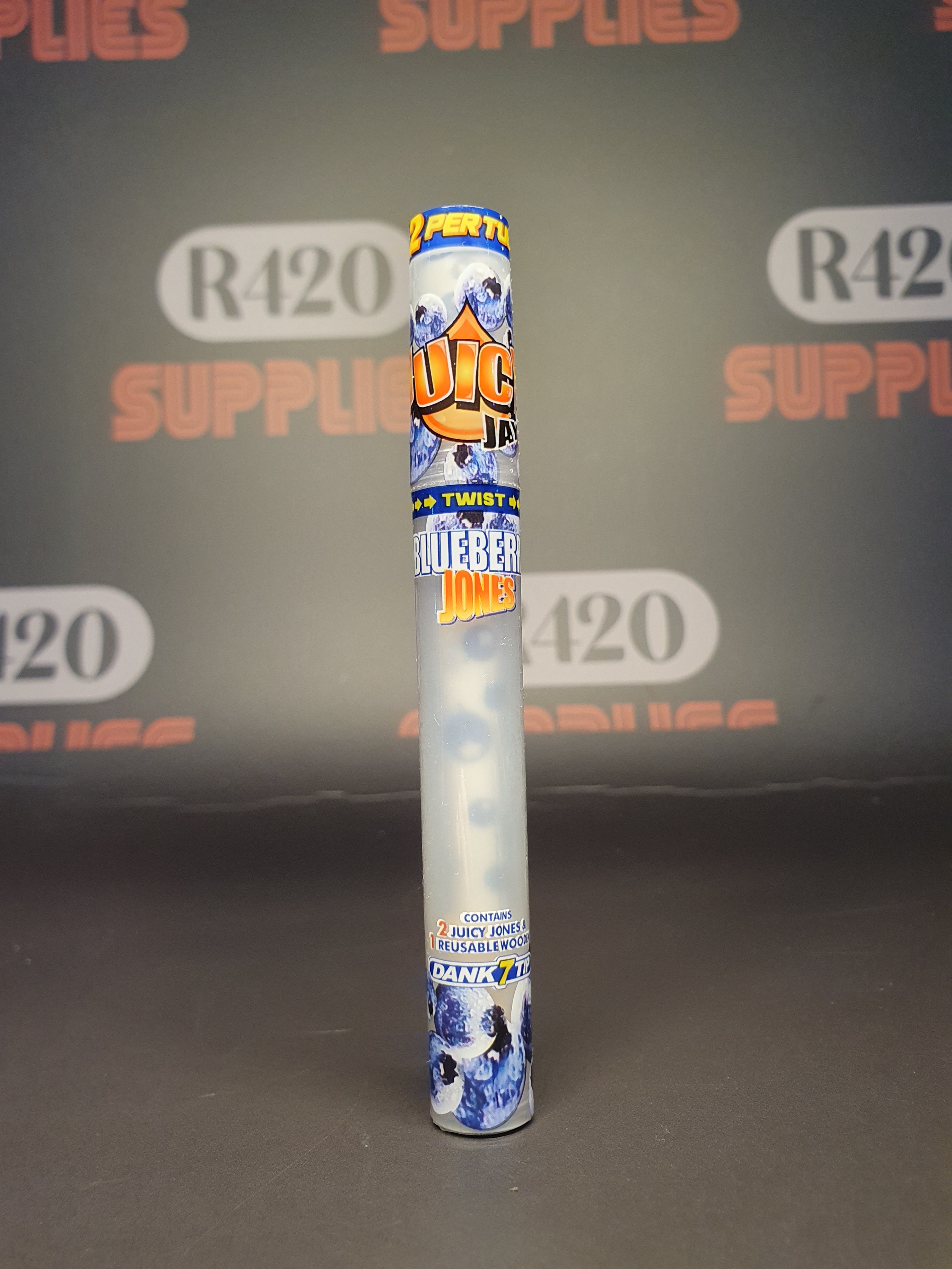 Juicy Jay's Flavoured Cones - 2 Cones & 1 Reusable Wooden Tip - Blueberry