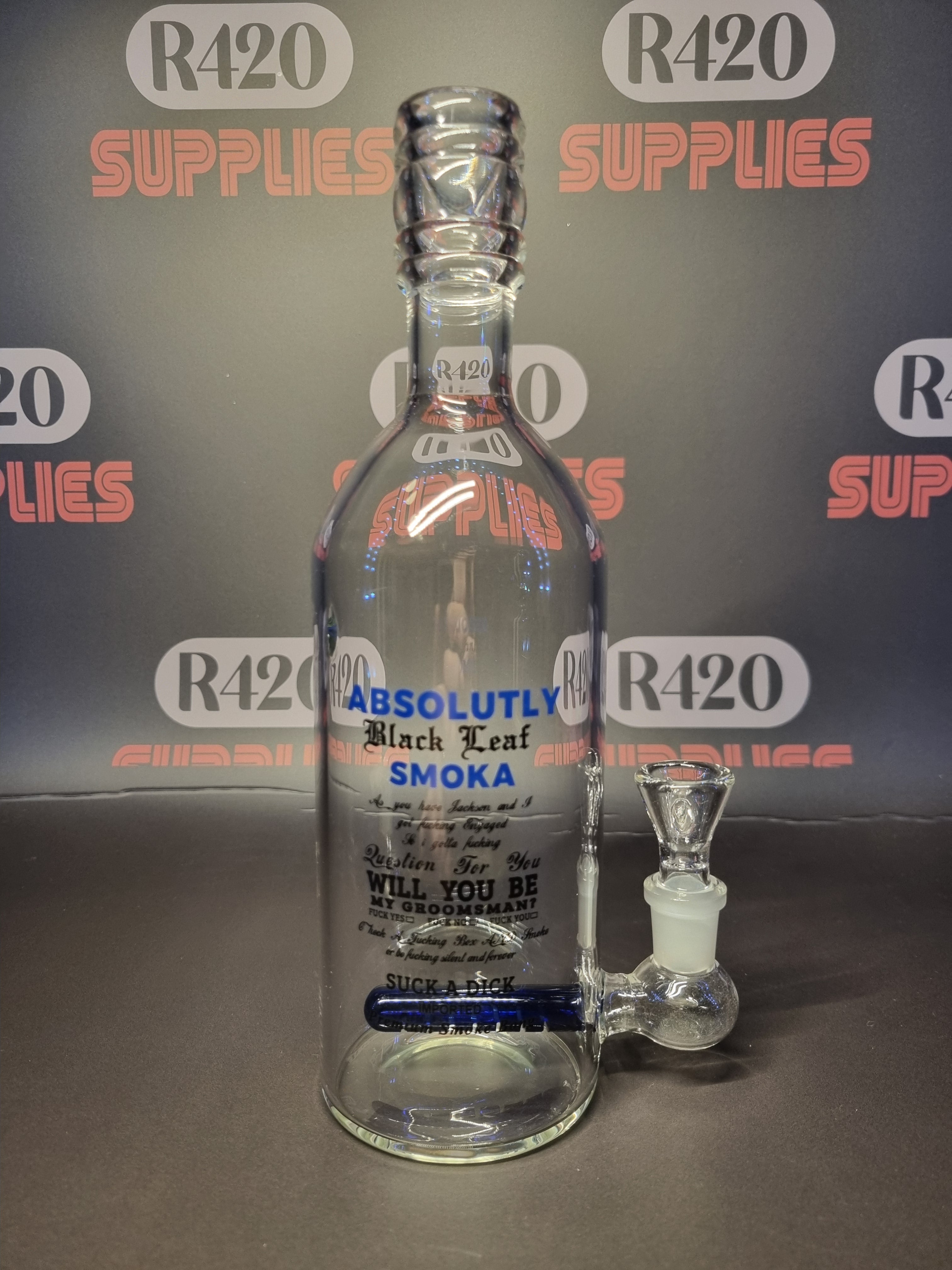 Black Leaf - "Vodka" Bottle Bong - H240mm