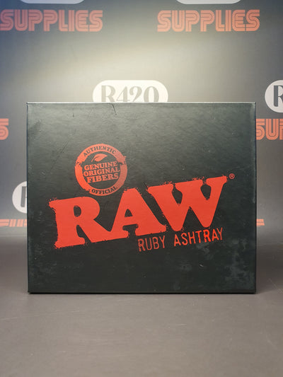 RAW Ruby Red Glass Ashtray