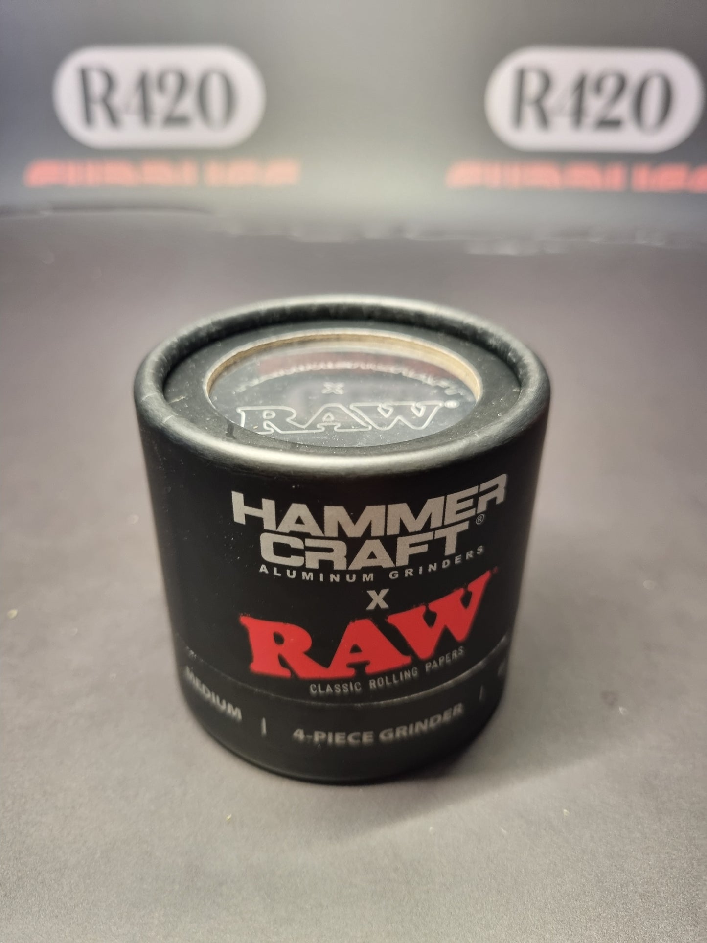 Hammercraft x RAW Aluminium Grinder - 4 Piece - Medium 55mm - Black