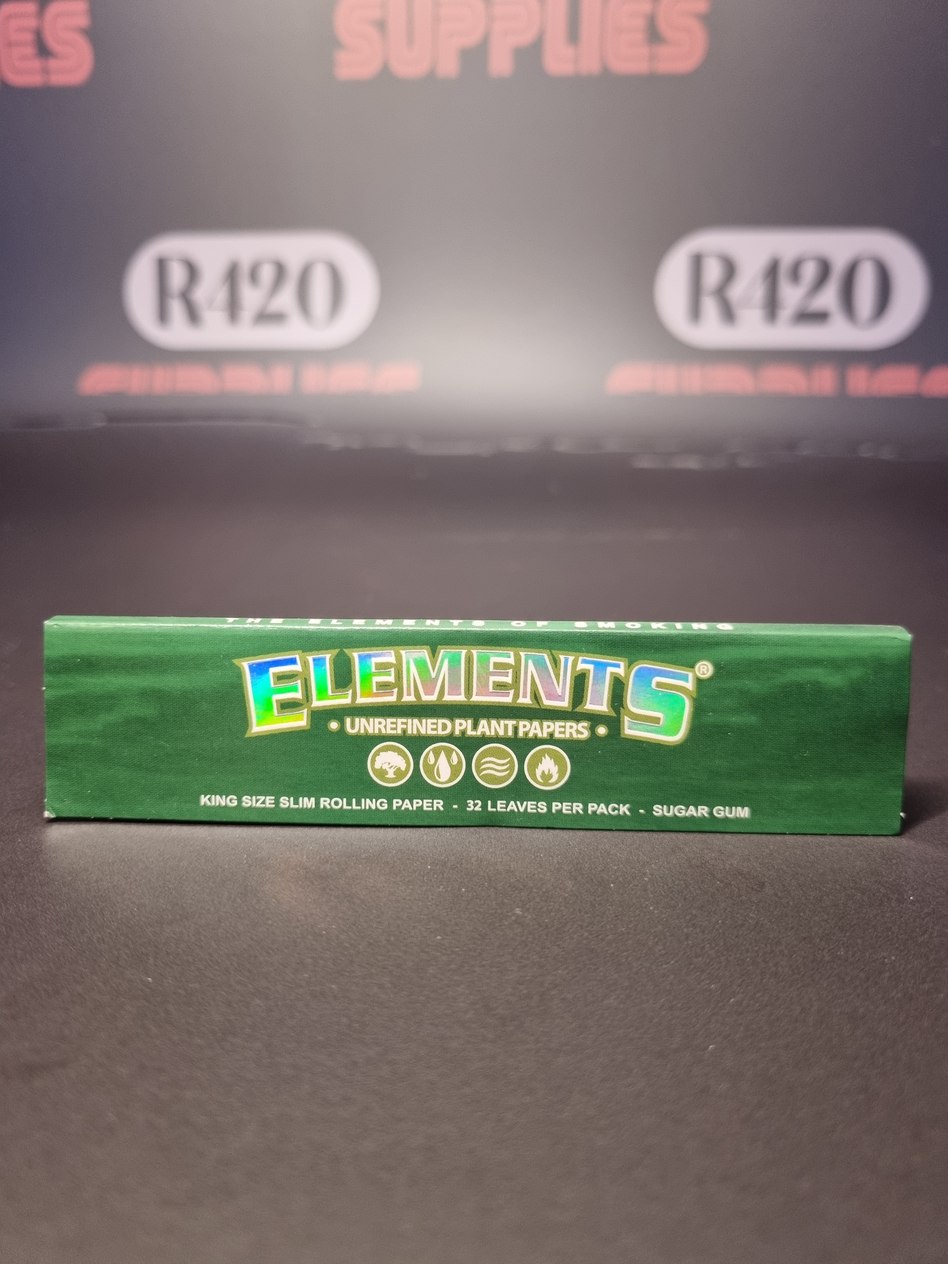 Elements Green Kingsize Slim - Unrefined Plant Papers