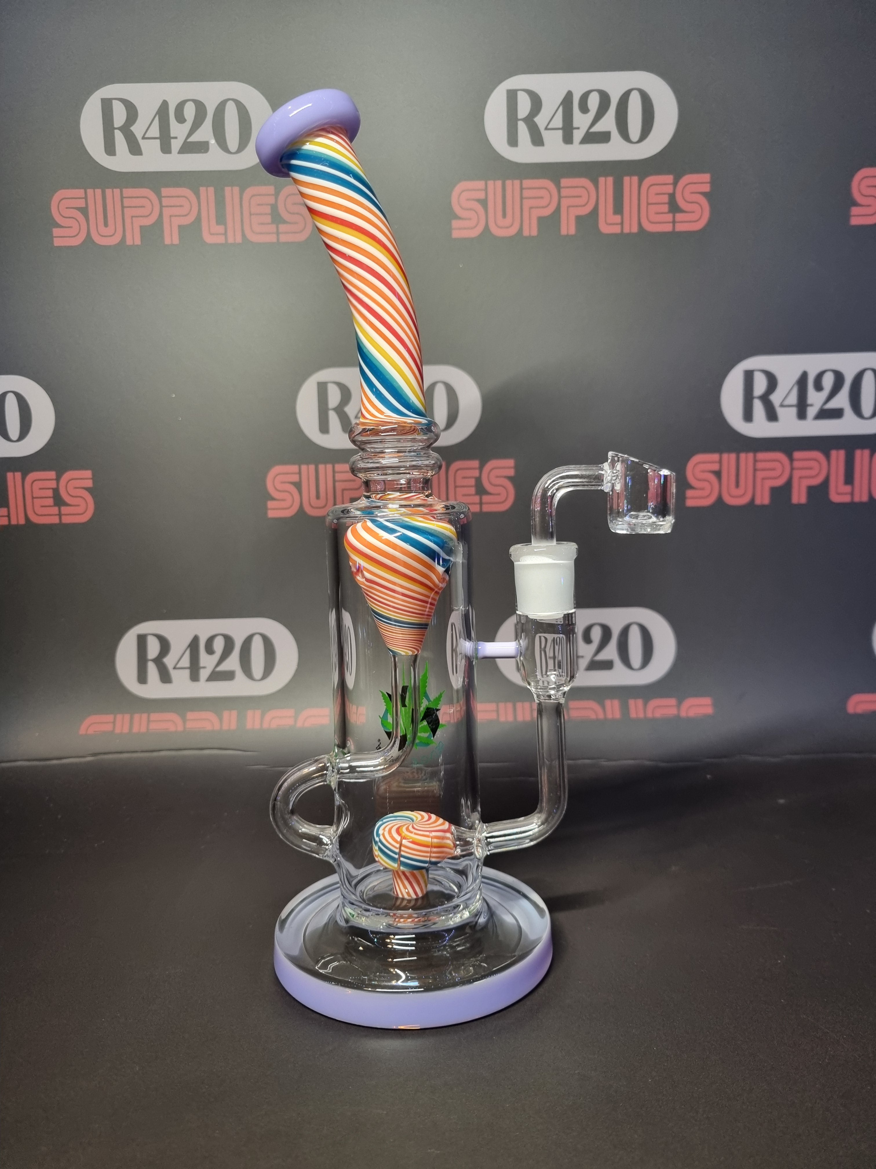 Black Leaf - Recycler Glass Dab Rig - H290mm