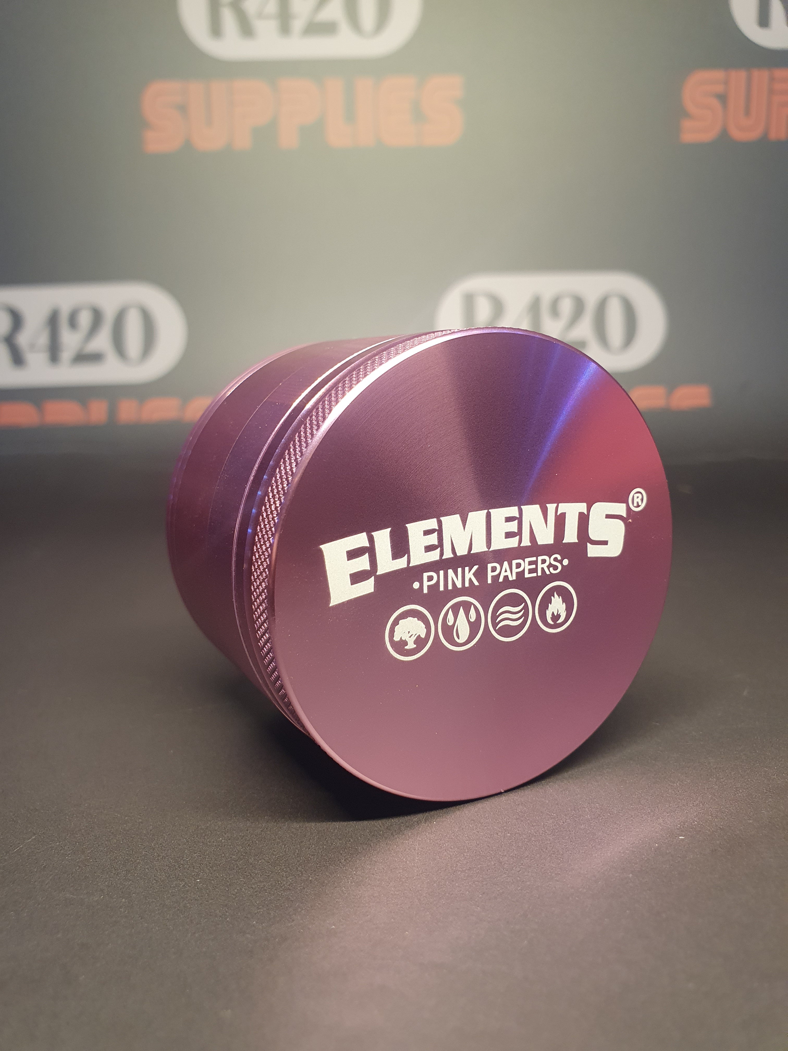 Elements Pink Aluminum Metal Grinder - 4 Part - 62mm