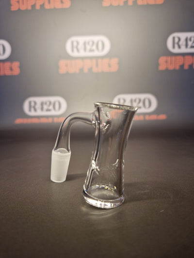 Quartz Banger - 14mm / 90° Male Fitting - Hourglass Shape - Flat Bottom Bucket with Autospin