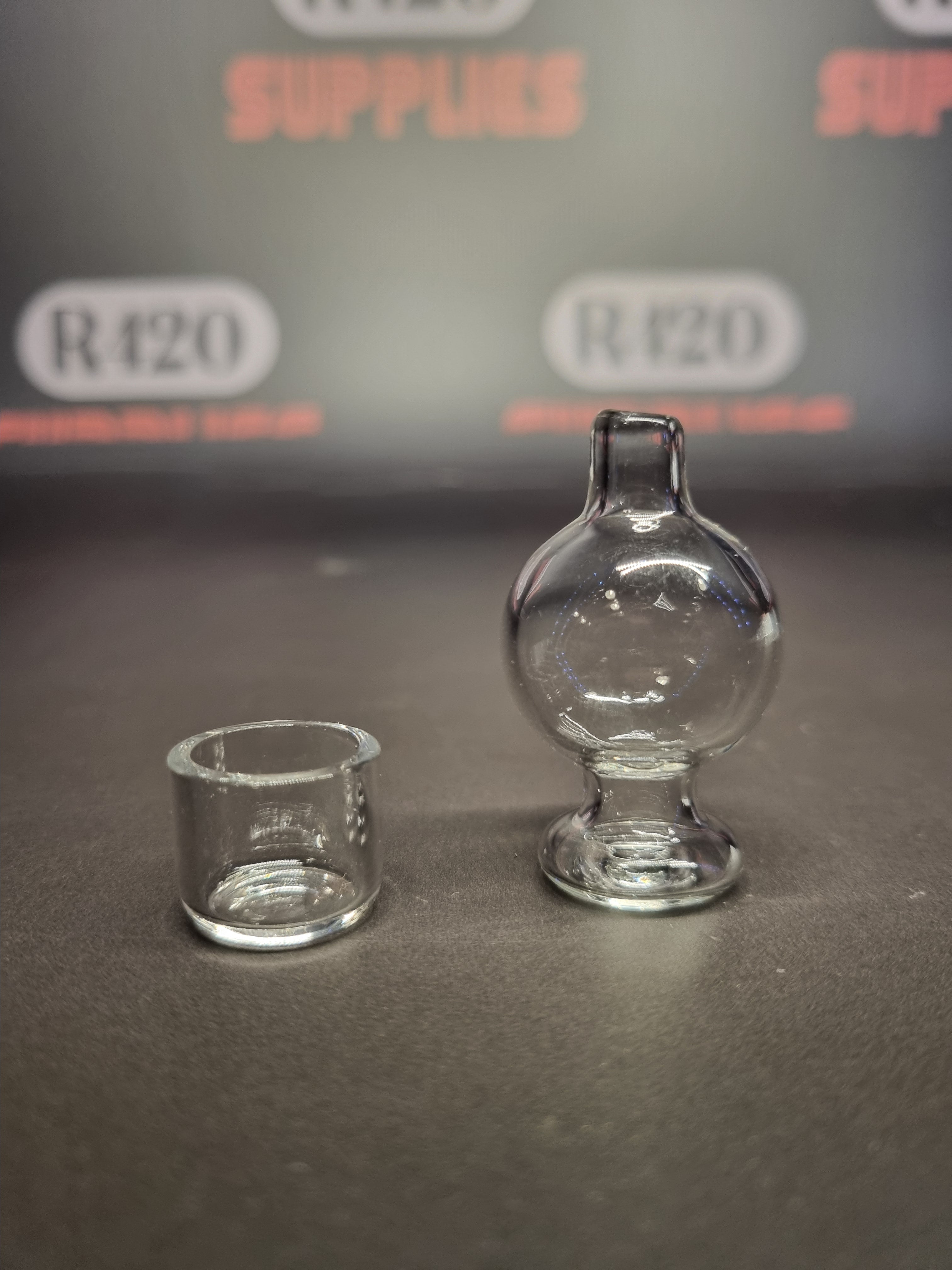 Quartz Banger - 14mm / 90° Male Fitting - Carb Cap & Dish