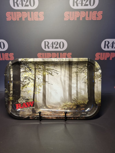 RAW Metal Rolling Tray - Smokey Forest - Small