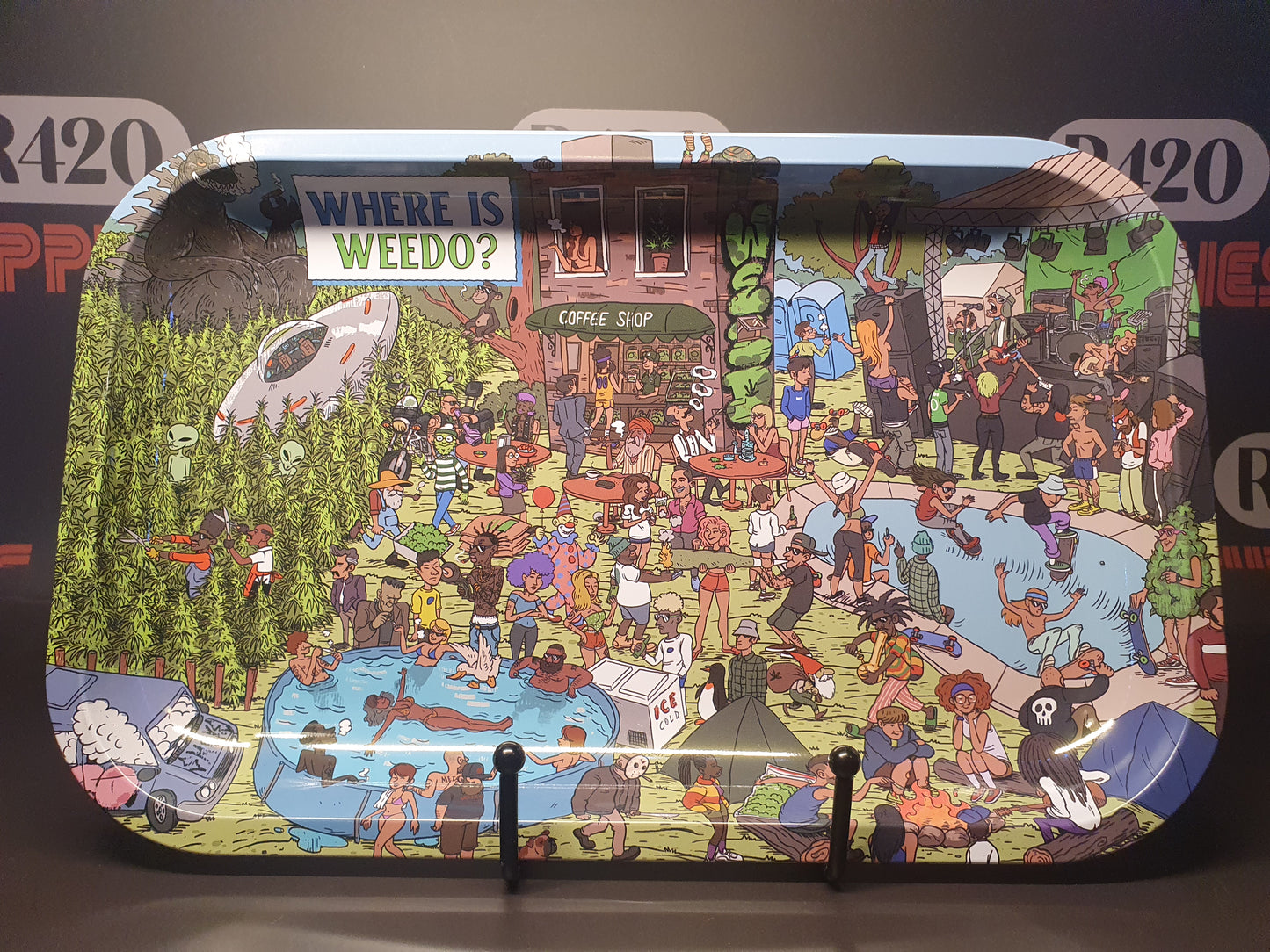 Where's Weedo? - Coffee Shop - Metal Rolling Tray 275x175mm