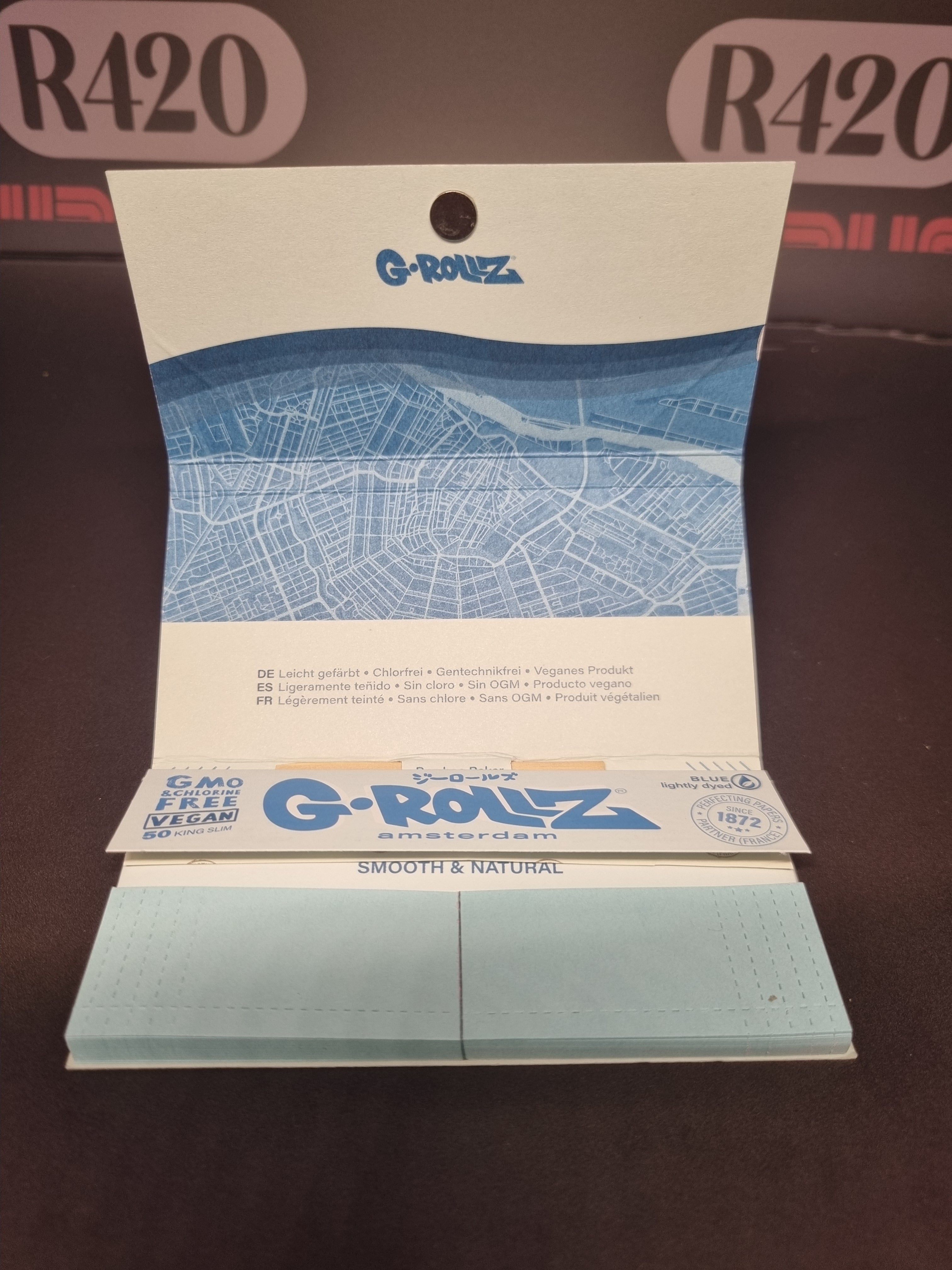 G-Rollz "Genius" Kingsize Slim, Tips, Poker & Tray (Blue)