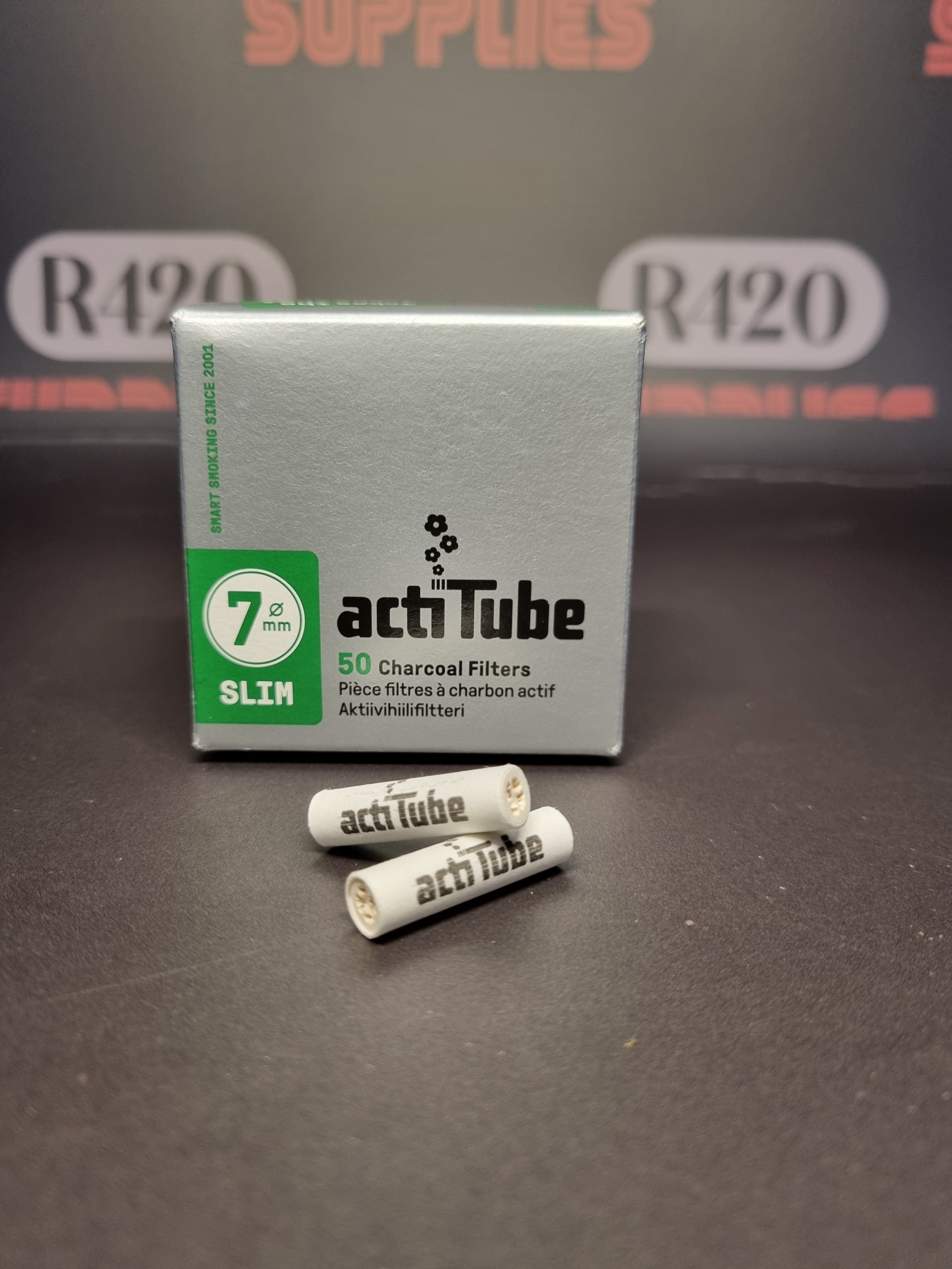 actiTube Charcoal Filters - 50 Pack - 7mm Slim