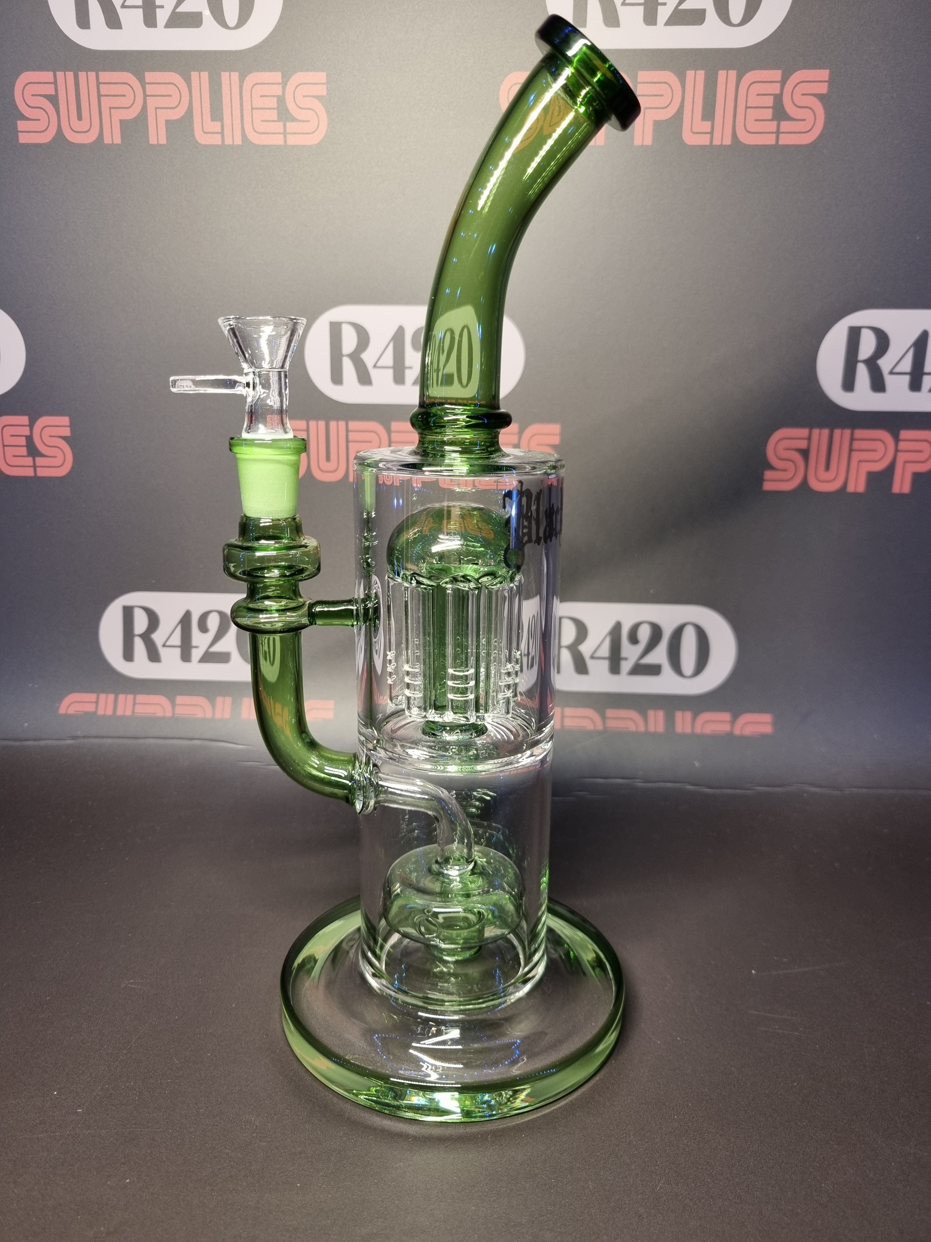 Black Leaf - Percolator Bong + Diffuser - H285mm - Green