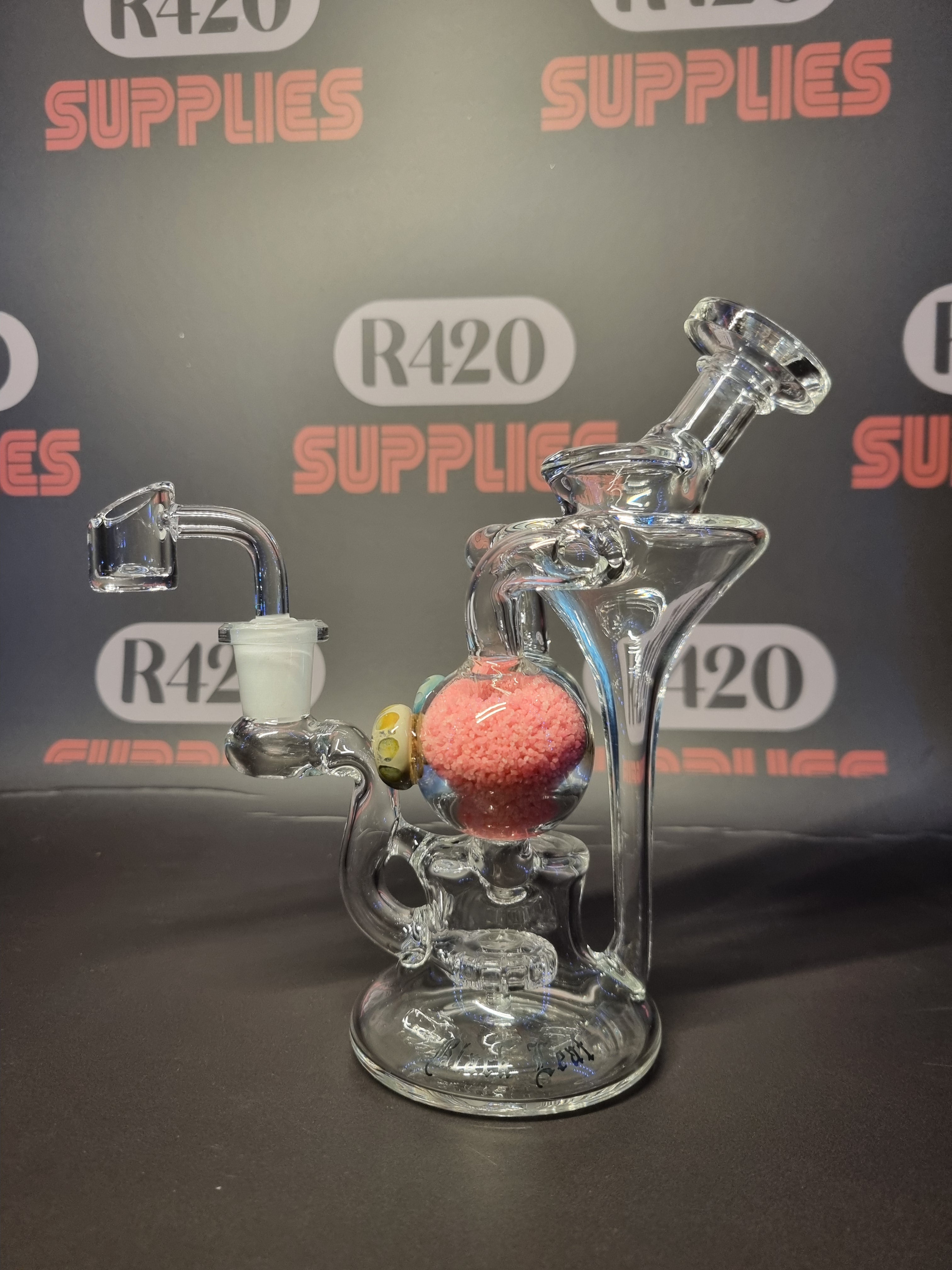 Black Leaf - Glass Dab Rig - H170mm - Glow In The Dark