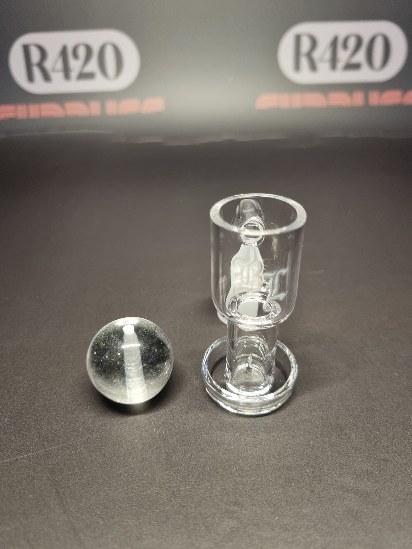 Quartz Slurper Banger - 18mm / 90° Male Fitting & Top Marble