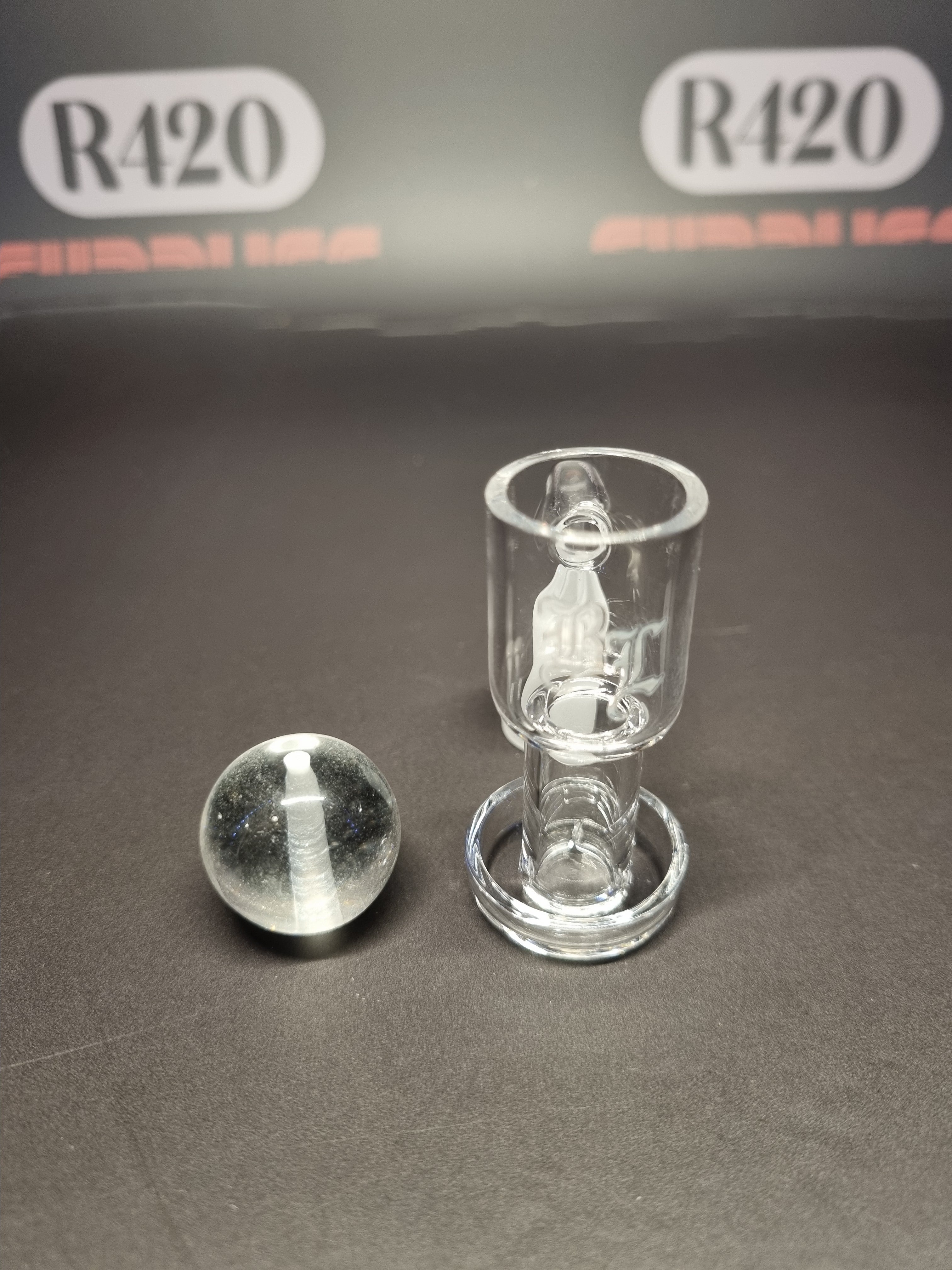 Quartz Slurper Banger - 18mm / 90° Male Fitting & Top Marble