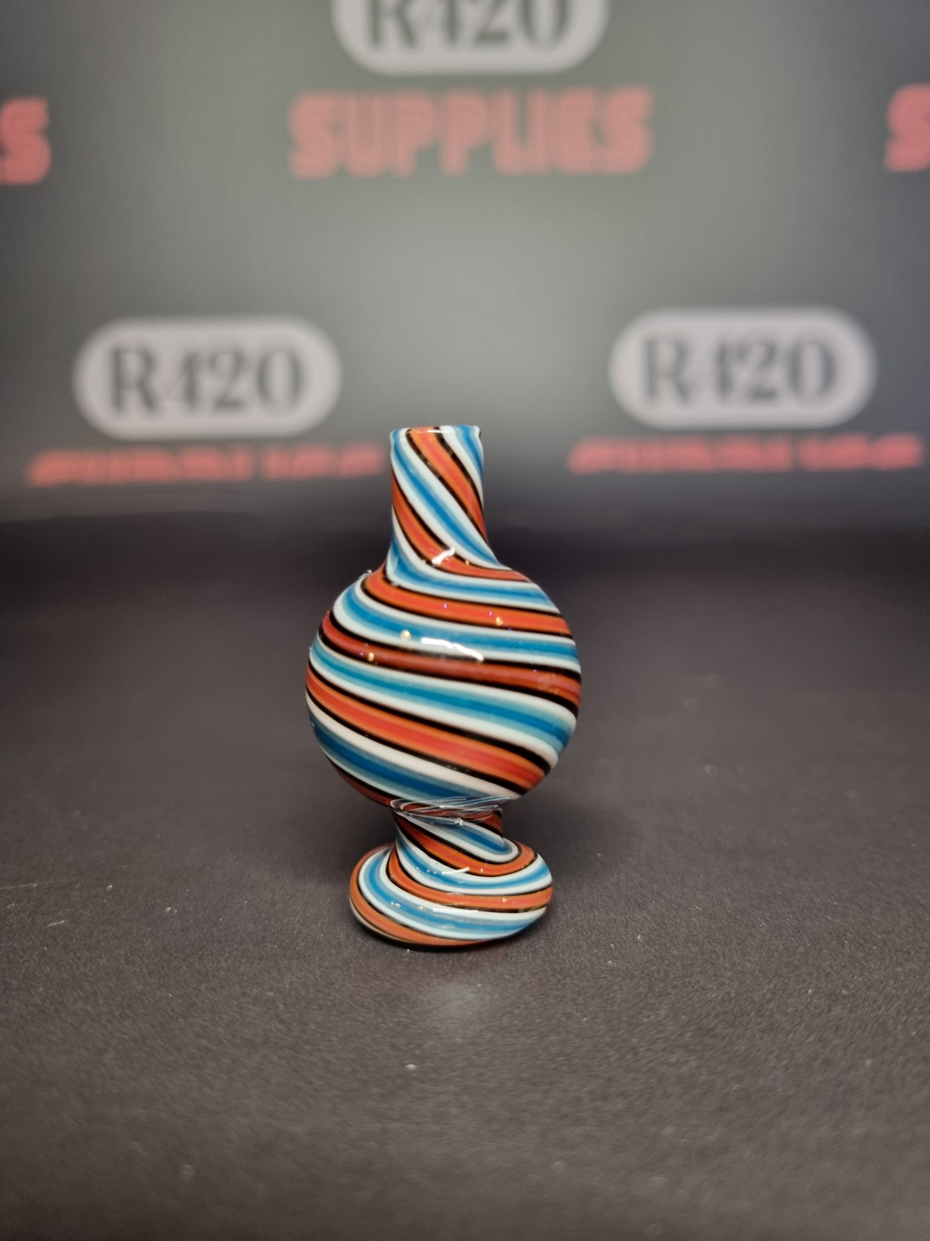 Glass Carb Cap - Spiral Design - Mixed Colours