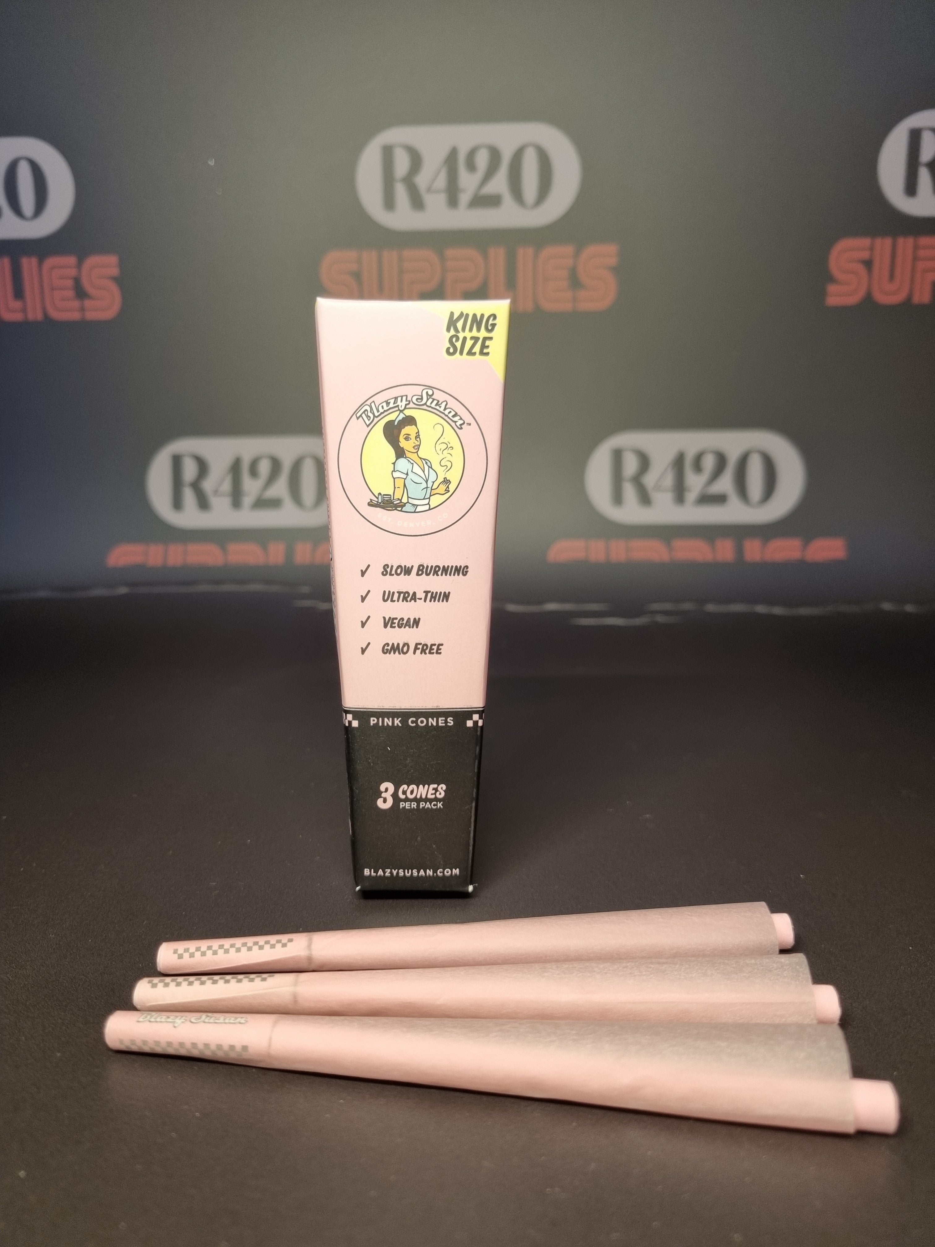 Blazy Susan Pre-Rolled Pink Cones - Kingsize - 3 Pack