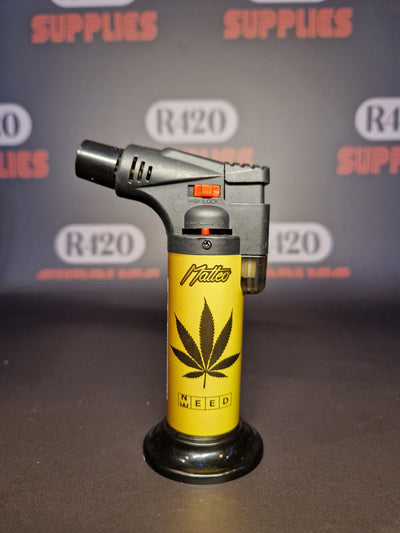 Jet Torch Lighter - Black & Gold Leaf Designs - Refillable