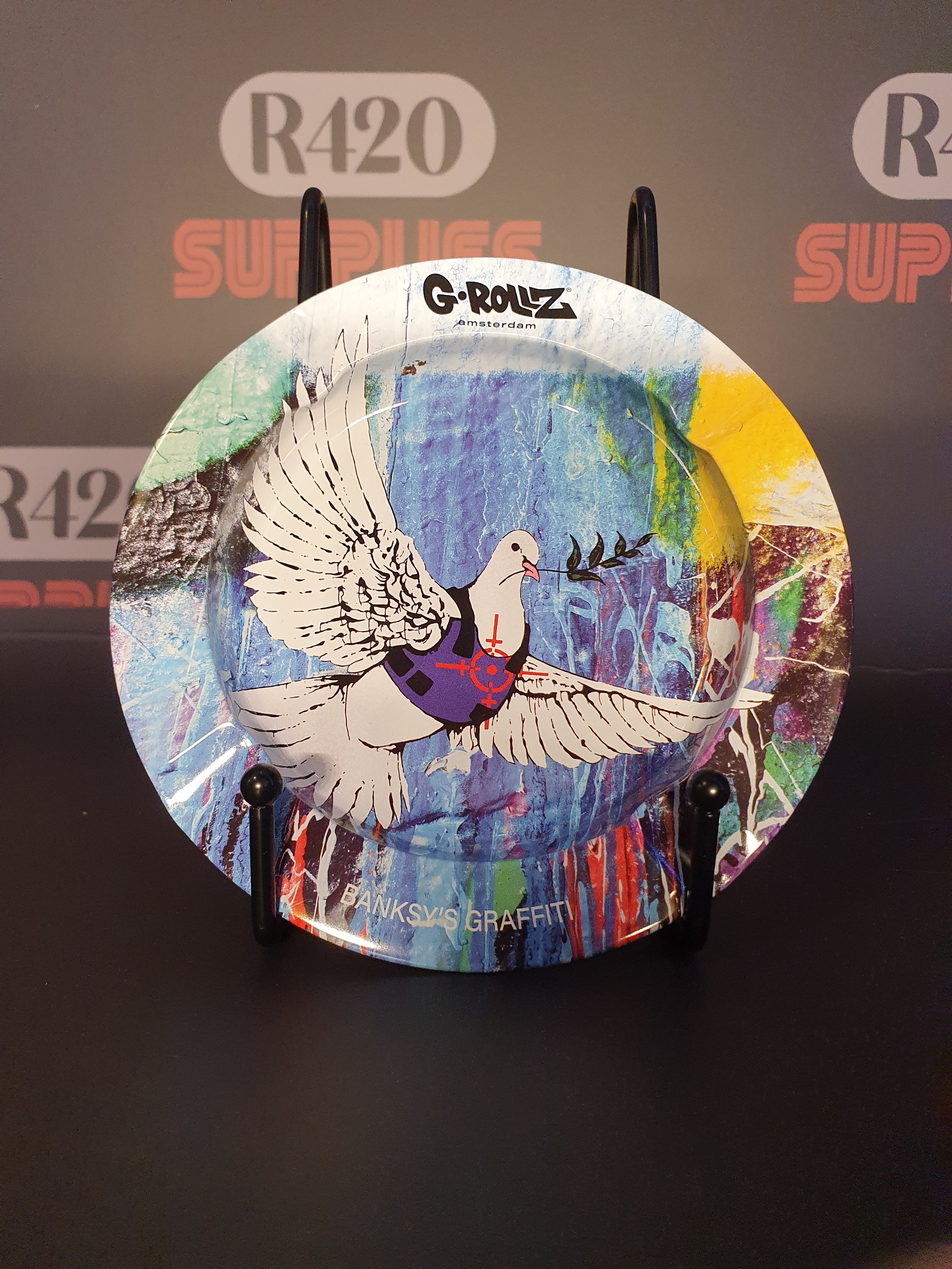 Banksy Graffiti Ashtray - "Bulletproof Dove"