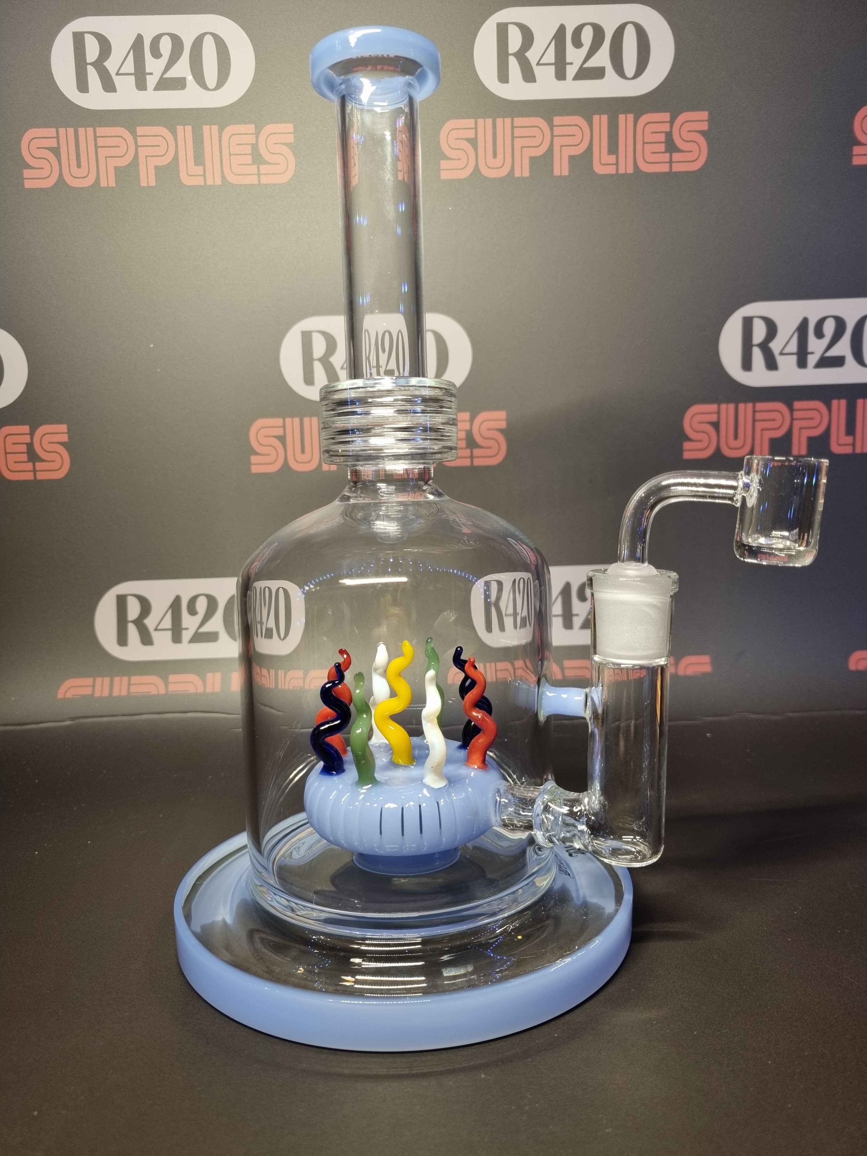 Black Leaf - Glass Dab Rig - H270mm - Coral Design